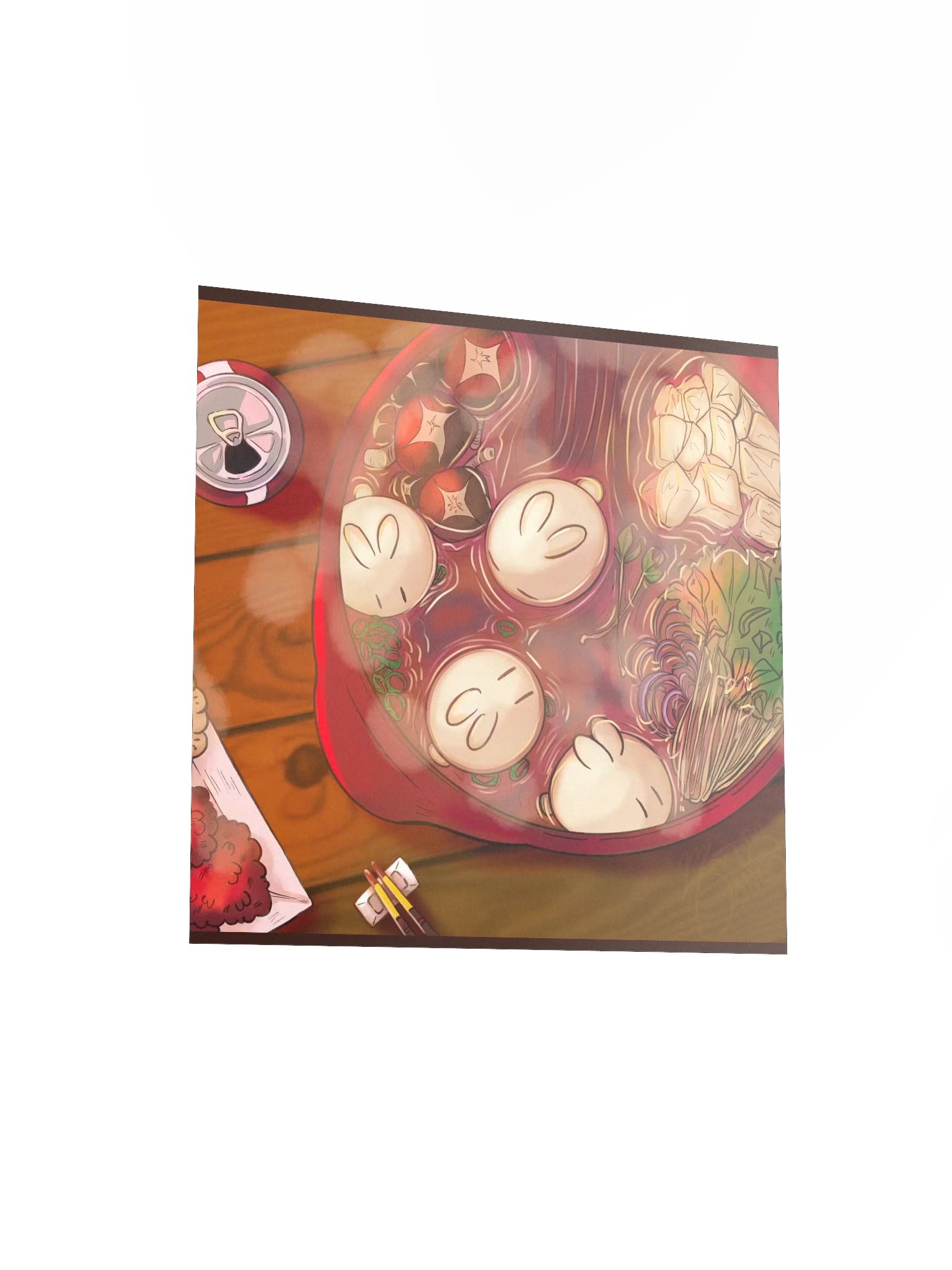 Hot Pot Dango Bunnys Square Print product image (3)
