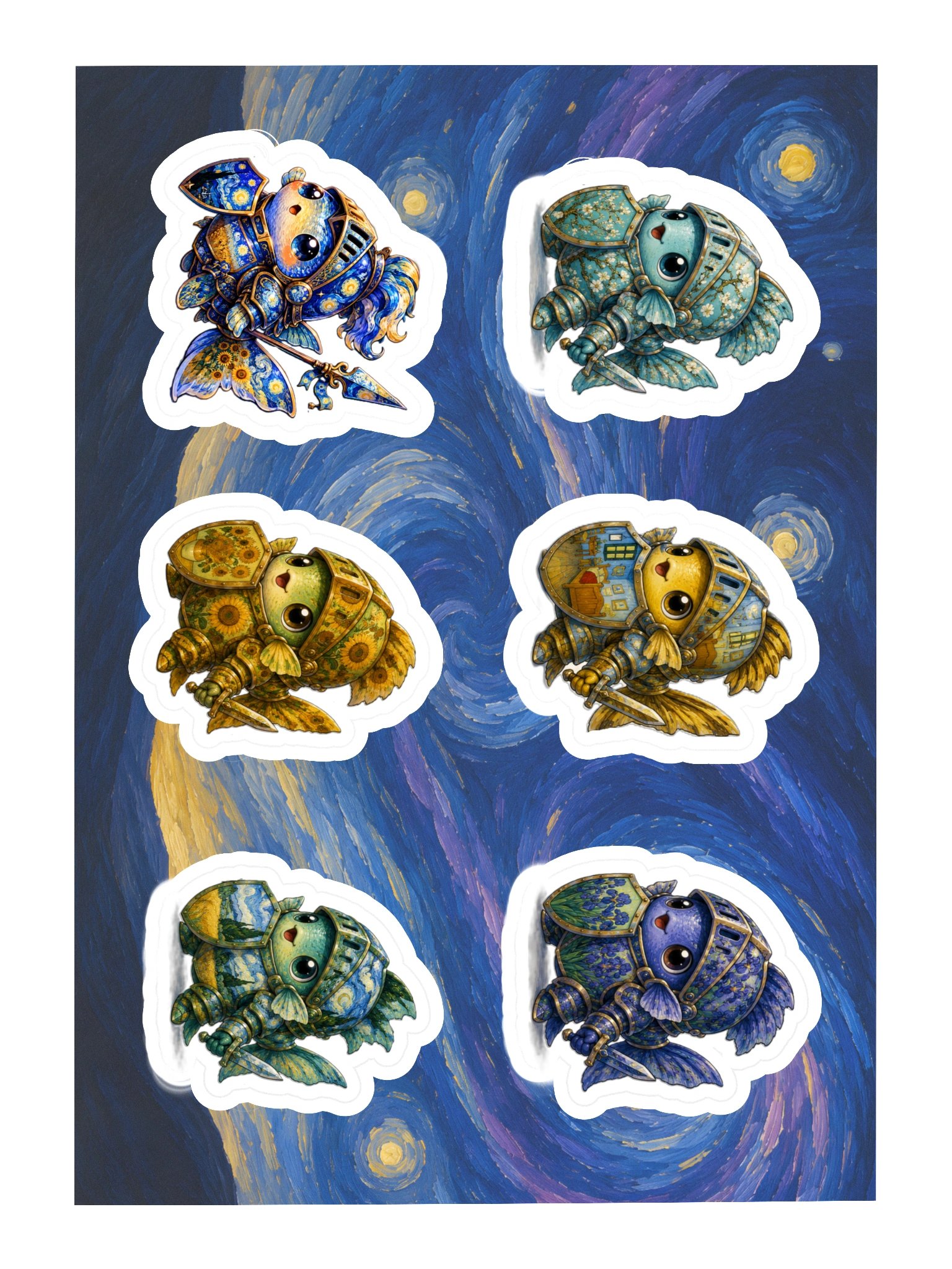 Van Gogh Fish Sticker Sheet product image (3)