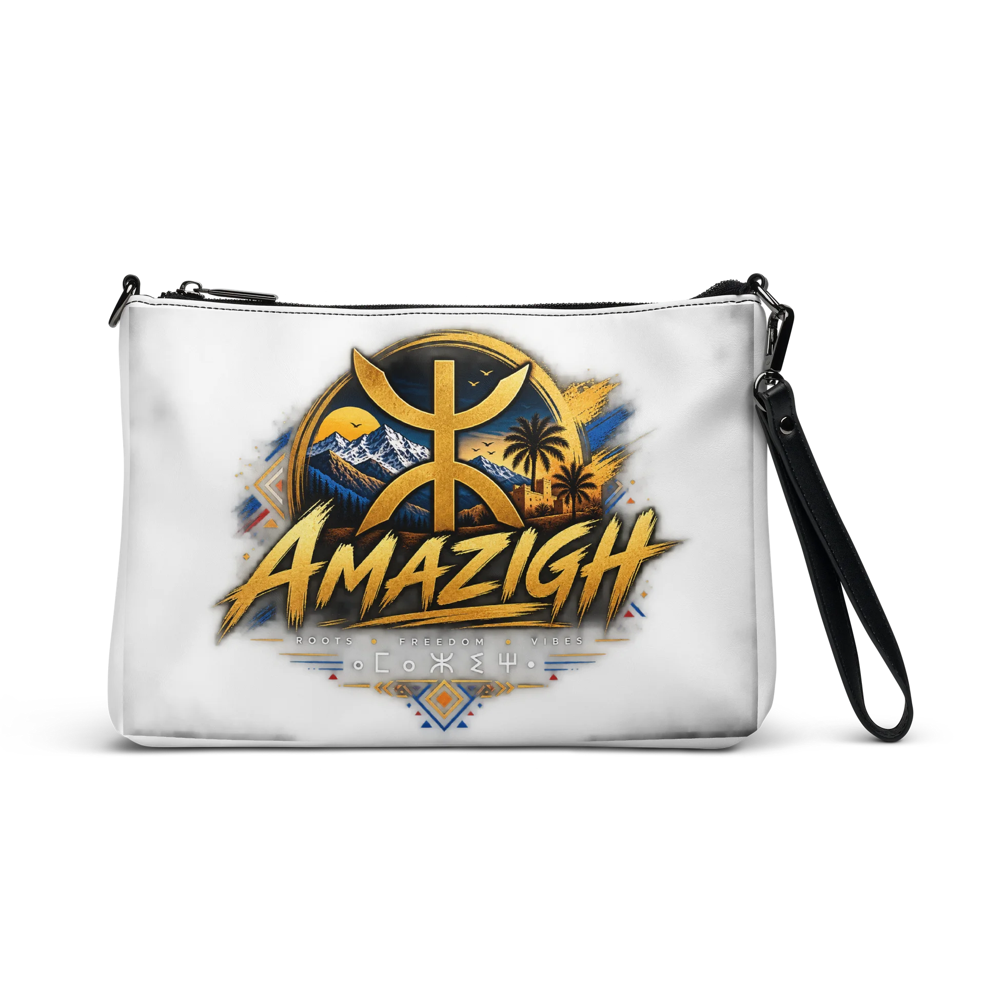 Amazigh Heritage Wristlet Pouch – Pochette élégante aux motifs berbères exclusifs | Mazikna product image (1)