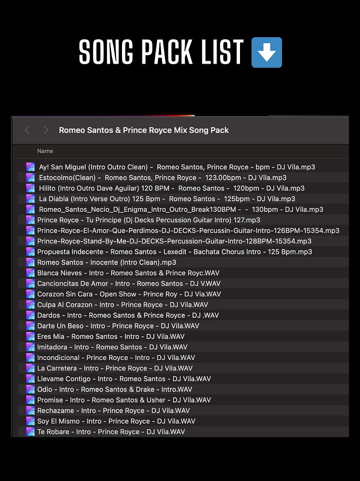 Romeo Santos & Prince Royce – Song Pack product image (2)