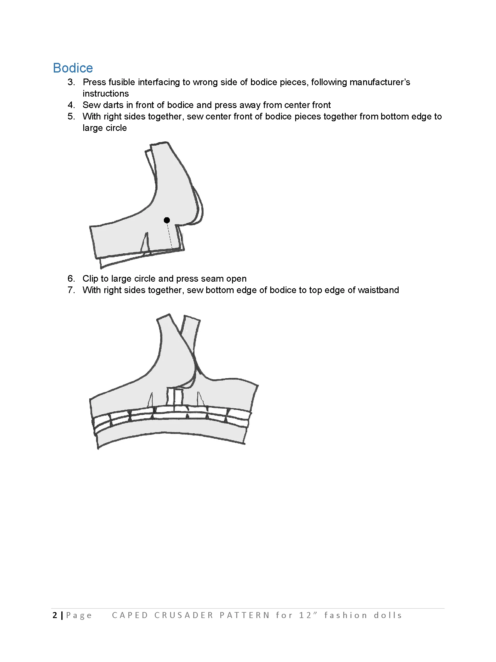 Caped Crusader sewing pattern for 12" fashion dolls product image (3)