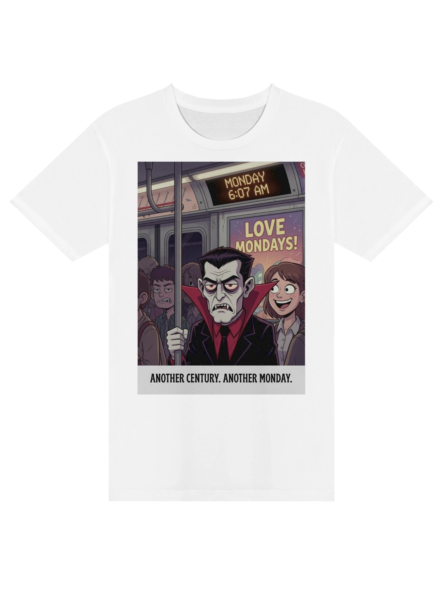Another Century. Another Monday. Vampire Commute Shirt – Gothic Streetwear Apparel product image (1)
