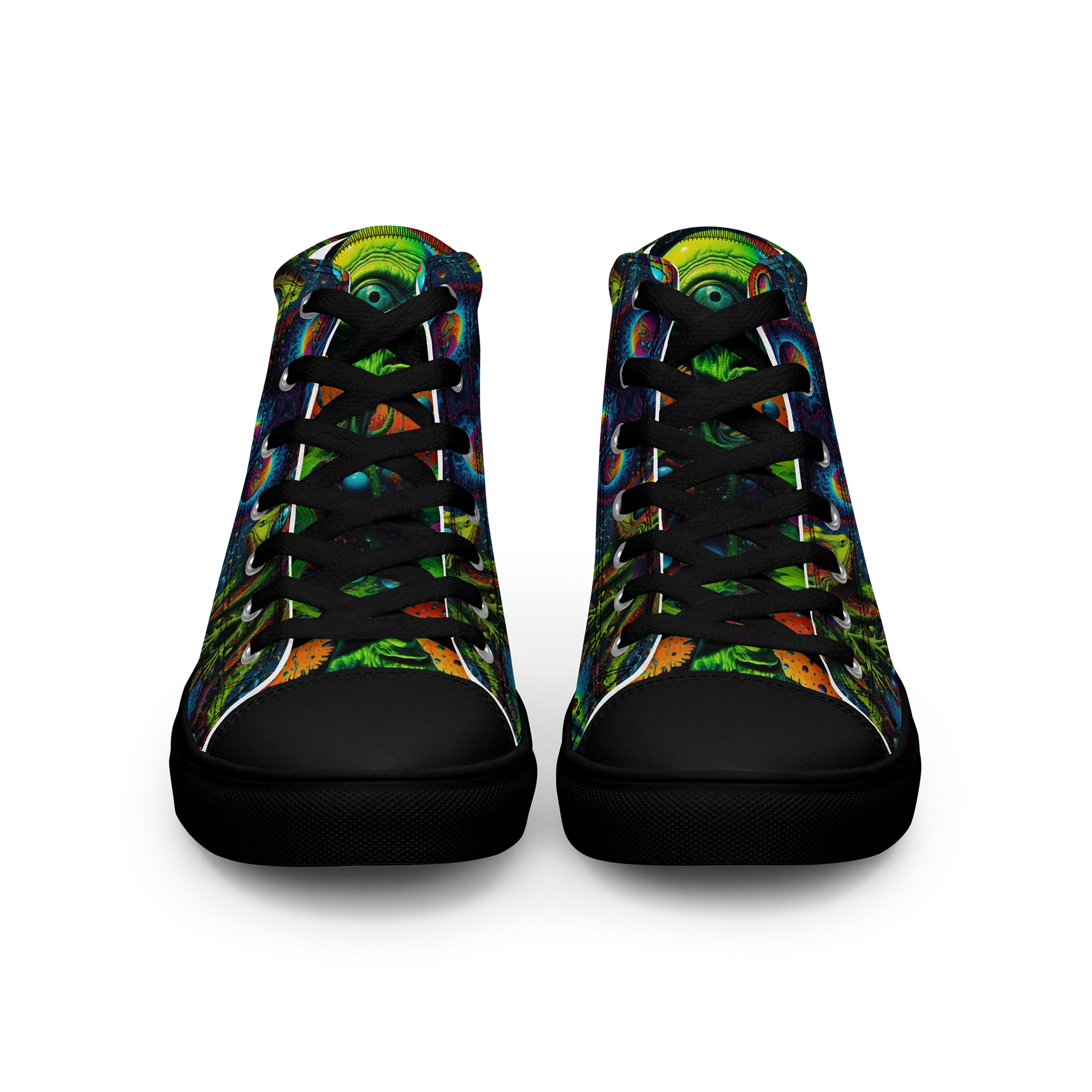 Men's Canvas High tops. House of Rahly-Cosmic Reptilian Design. product image (12)