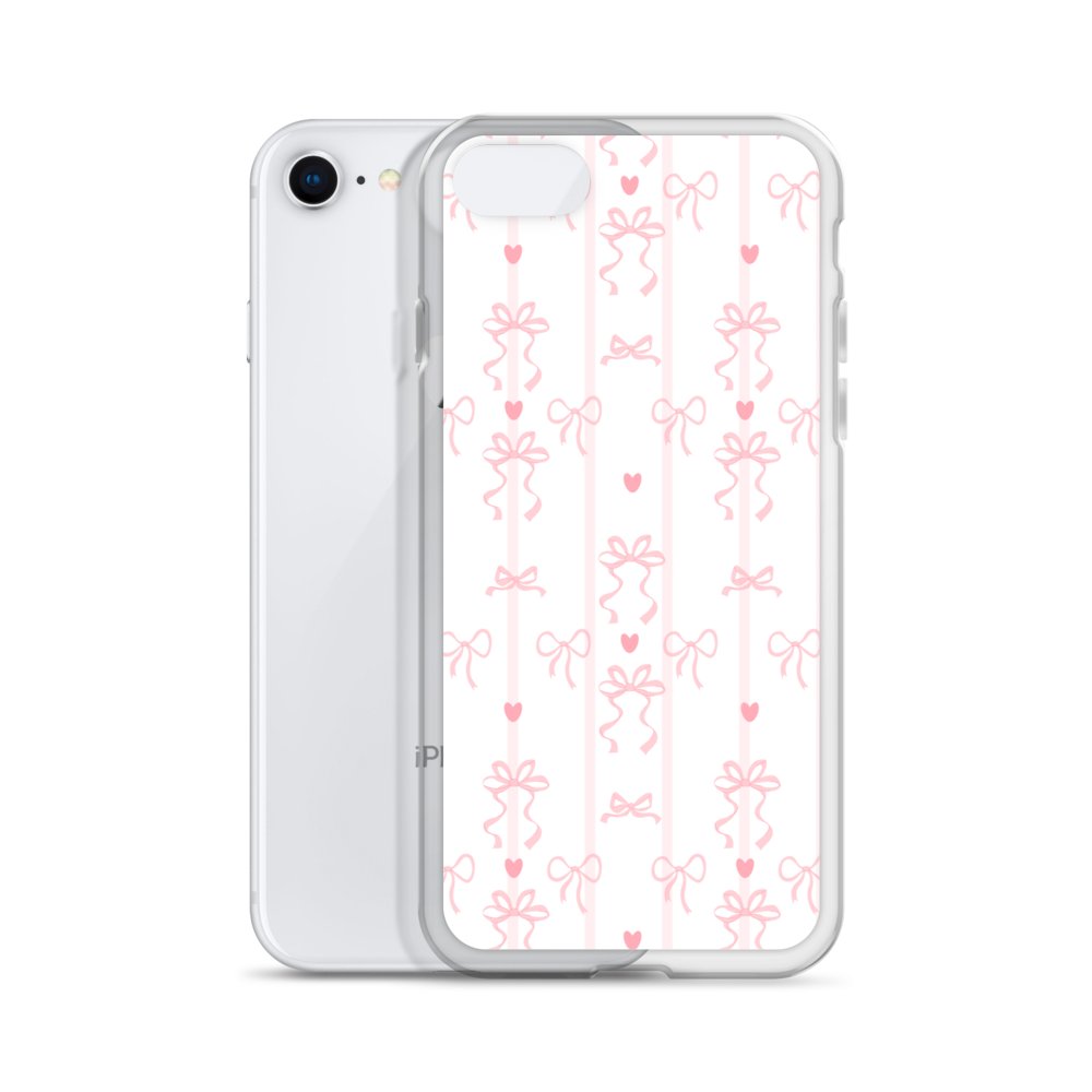 Hand-Drawn Pink Bows Clear iPhone Case product image (55)