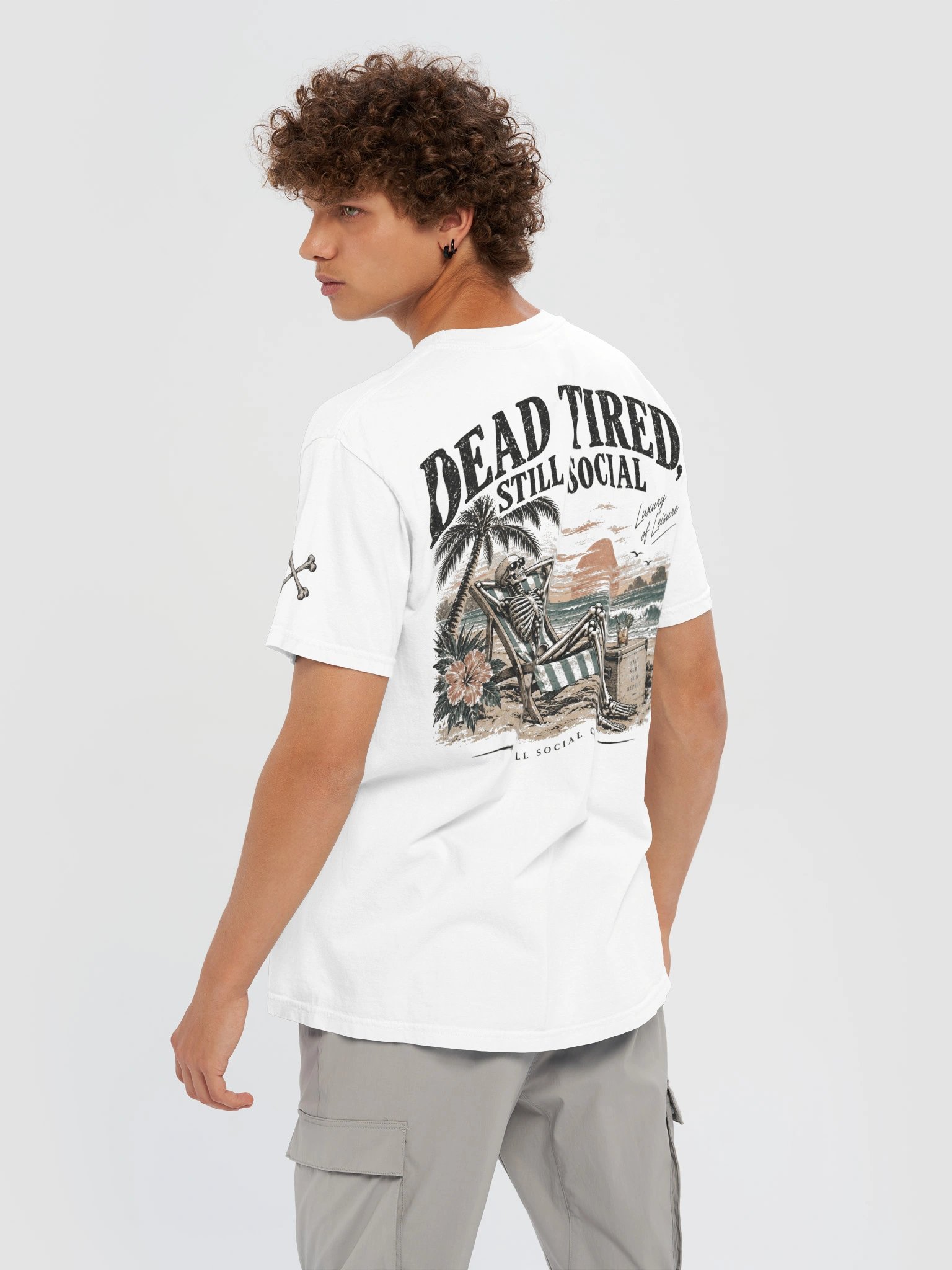 Dead Tired, Still Social Comfort Colors Tee — Coastal Skellie Edit product image (10)
