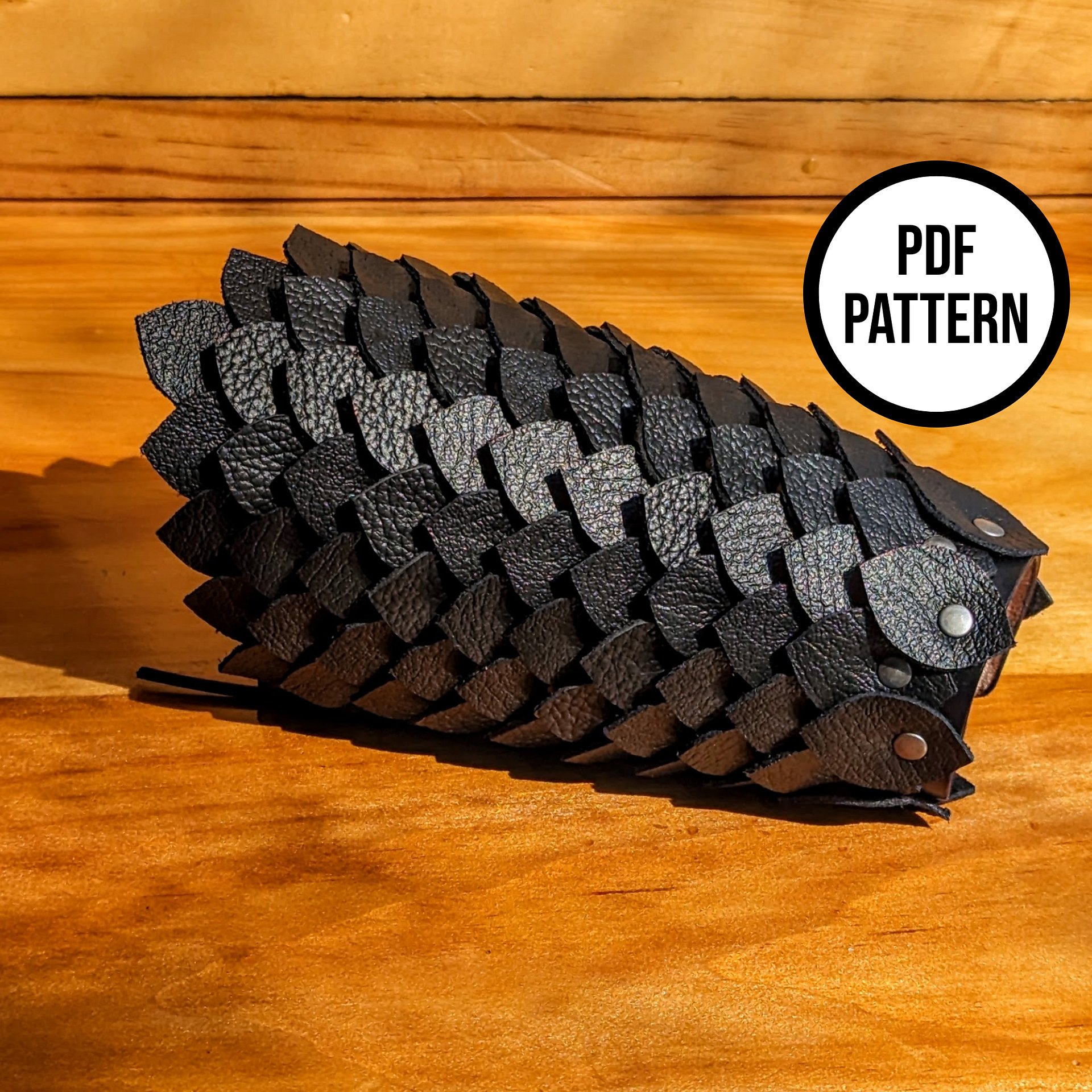 Dragon Scale Leather Cuff (wide version) - Everyday Cosplay PDF Pattern for Leatherwork inspired by Rhaenyra Targaryen product image (5)