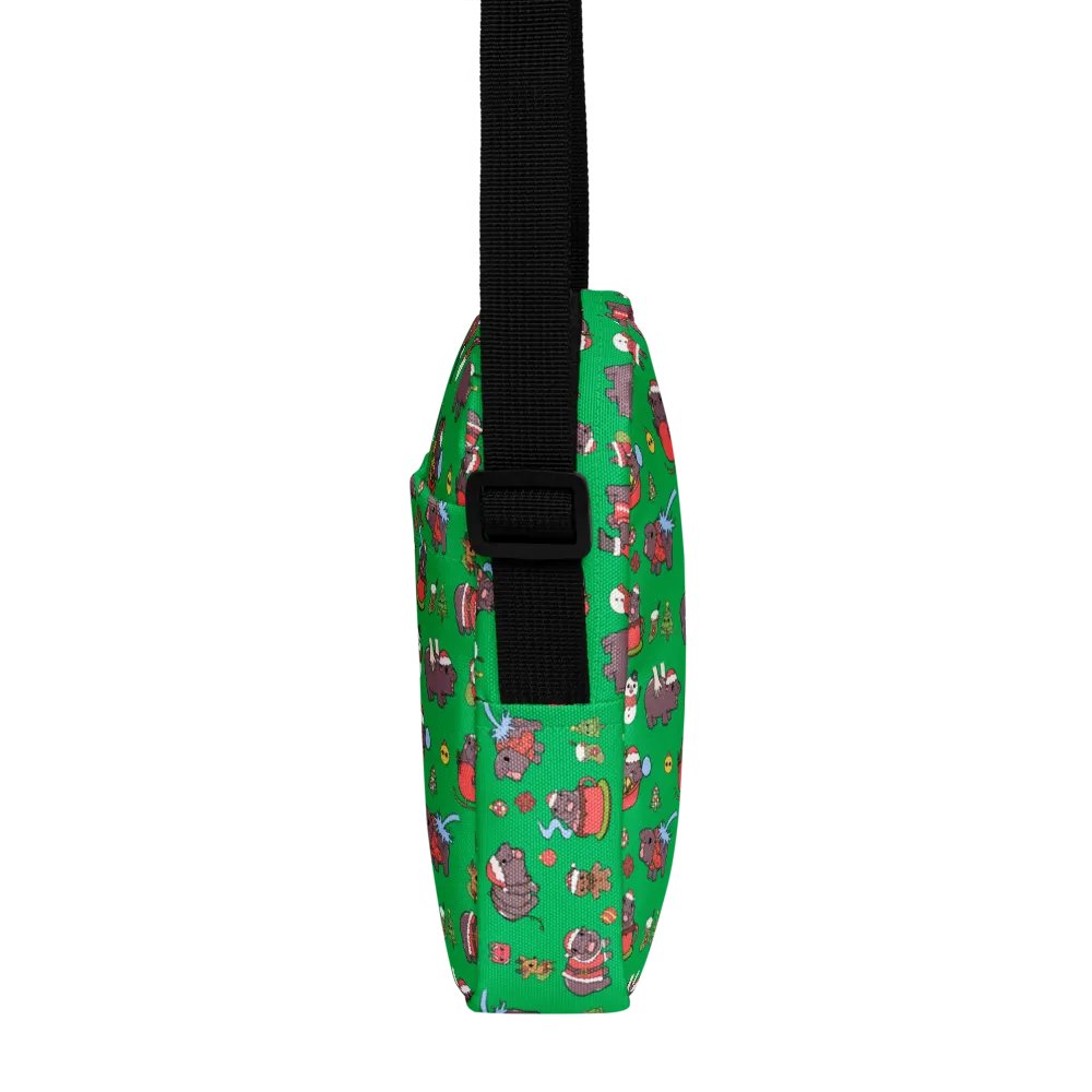 MOODENG'S GREEN CHRISTMAS UTILITY CROSSBODY BAG! product image (7)
