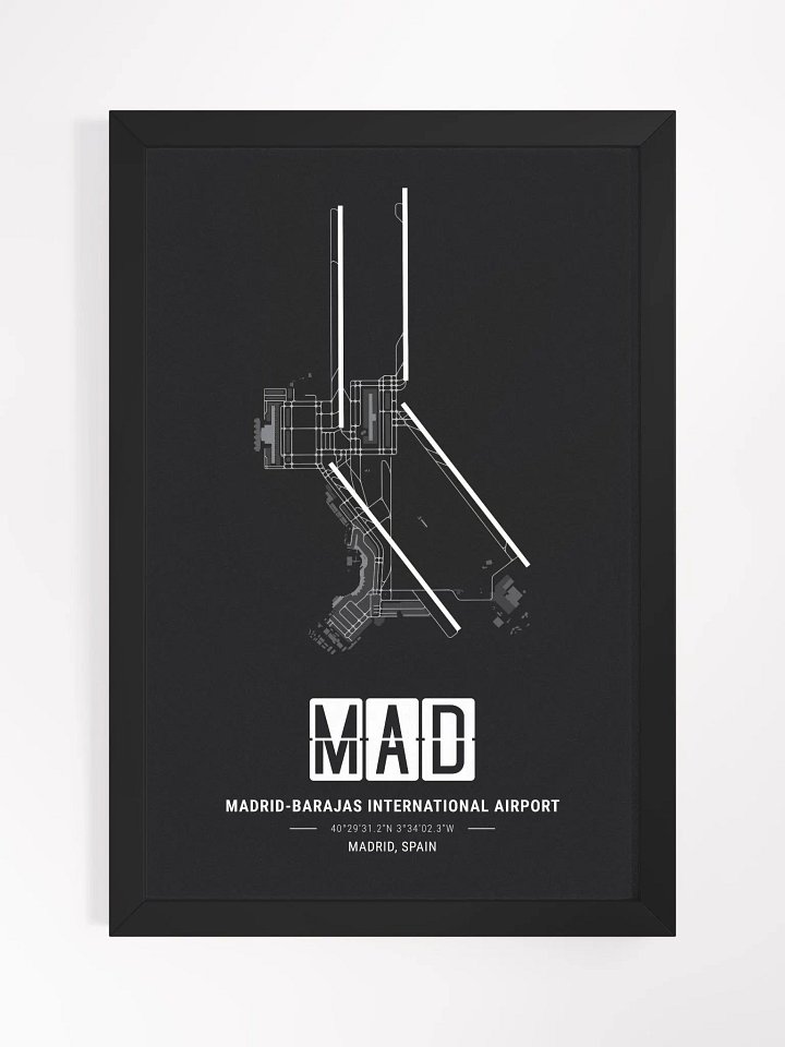Framed Airport MAD Premium Map On Matt Paper product image (1)