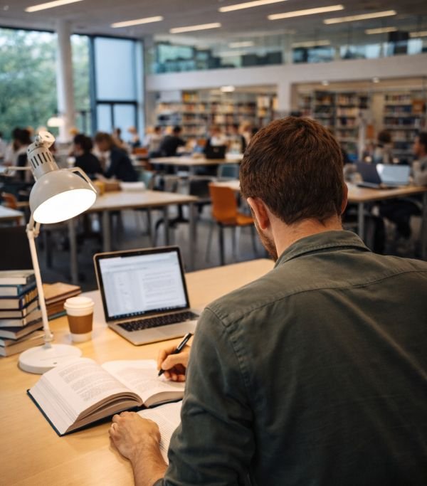 Learner studying French