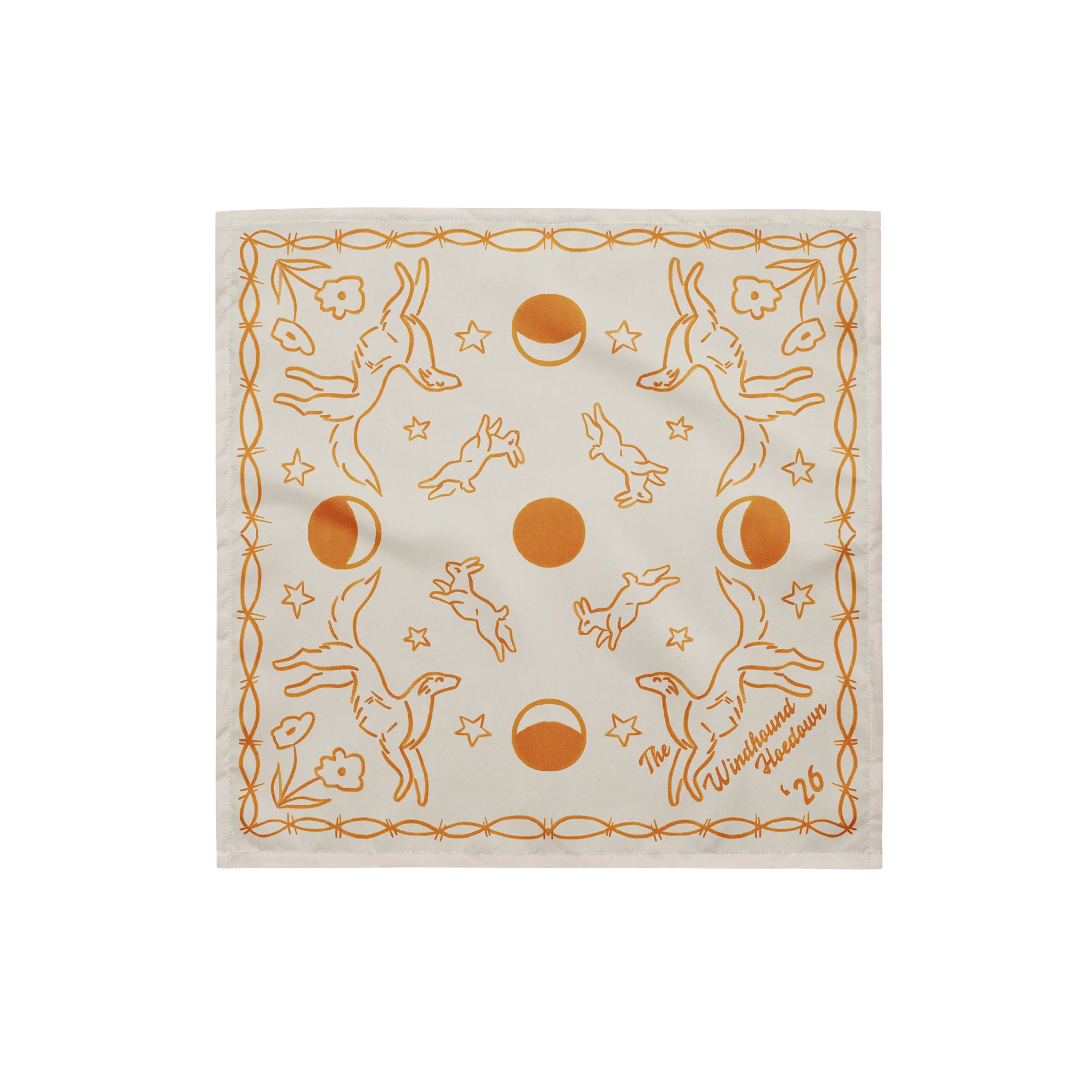 Windhound Hoedown '26 Bandana - Marigold on Cream product image (1)