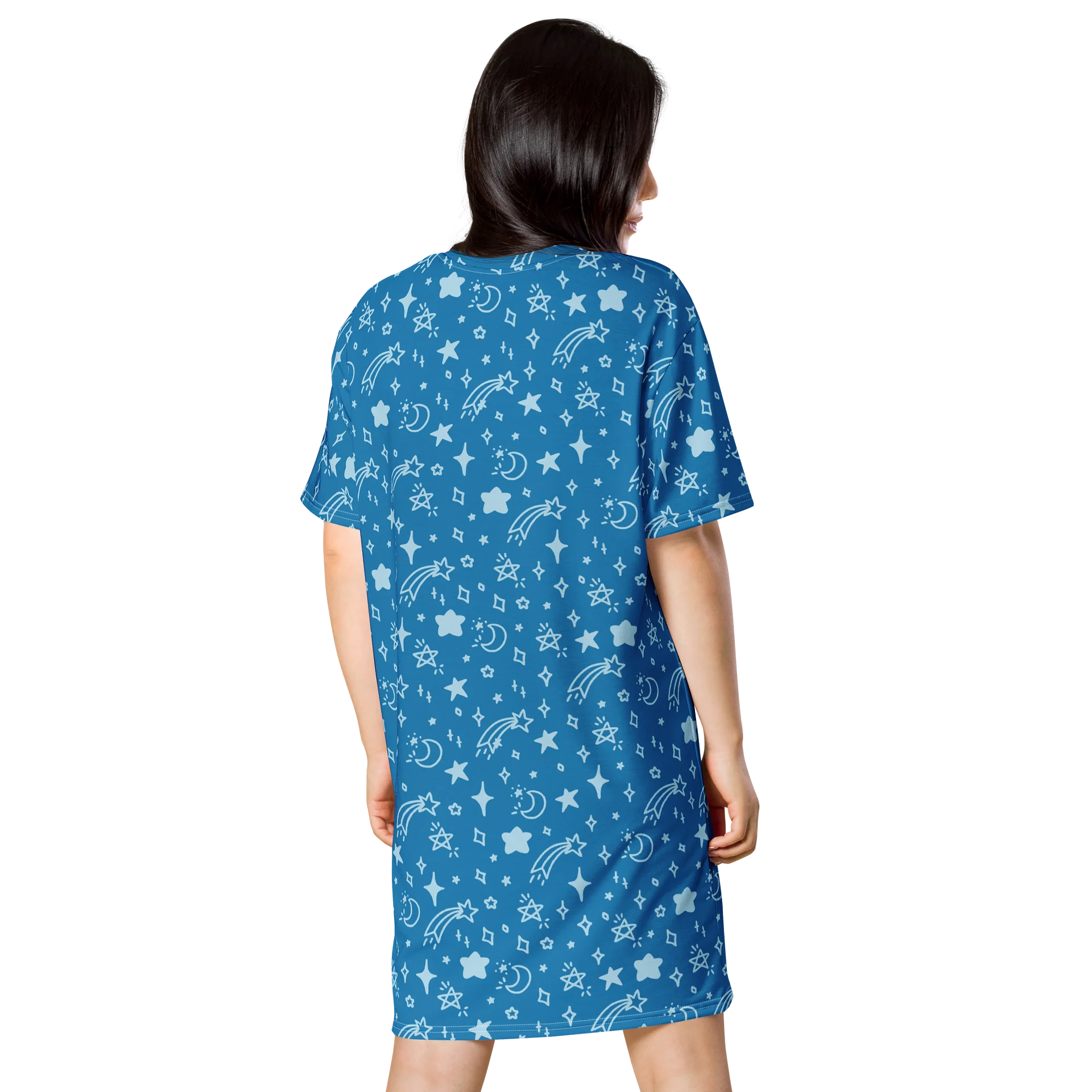 Stylish Stars and Moons T-Shirt Dress for Casual Wear product image (2)