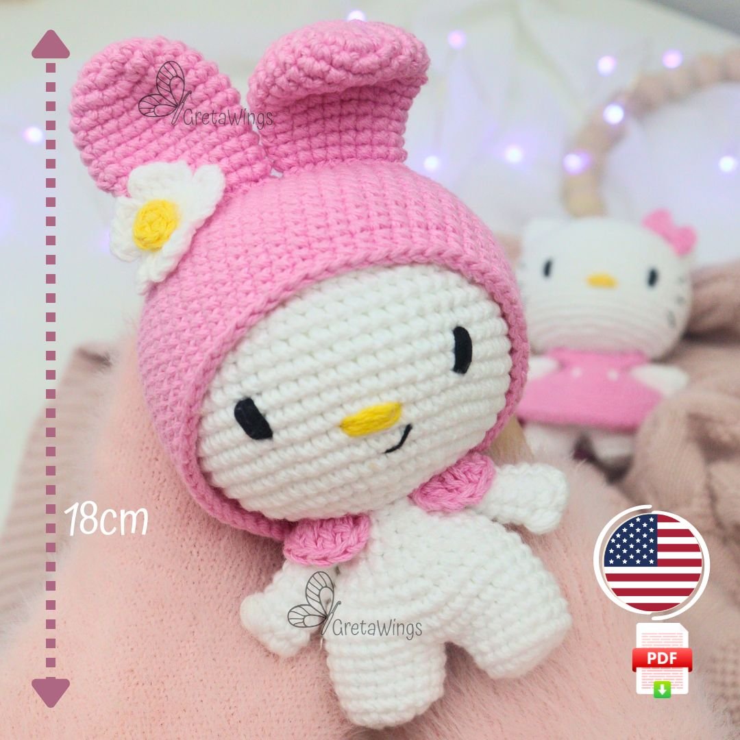 Amigurumi Pattern: Sweet Bunny with Pink Hood (Digital Download) product image (1)