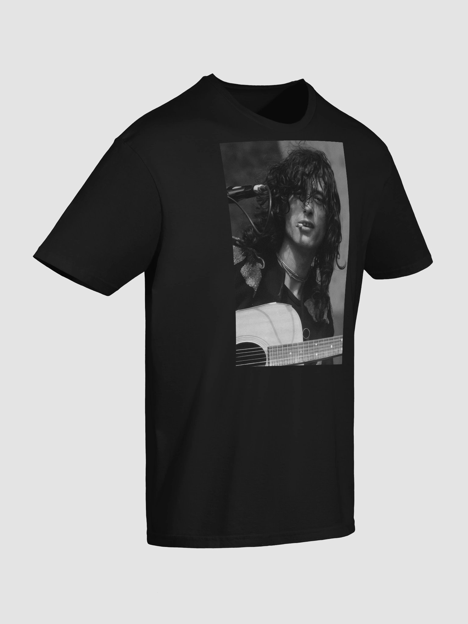 Jimmy Page Acoustic Guitar T-Shirt | Led Zeppelin Classic Rock Graphic Tee product image (7)