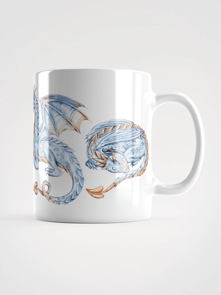 Blue Dragon Dreams Panoramic White Glossy Mug product image (1)