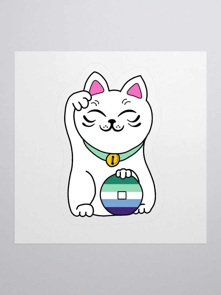 Maneki neko gay man pride sticker product image (1)