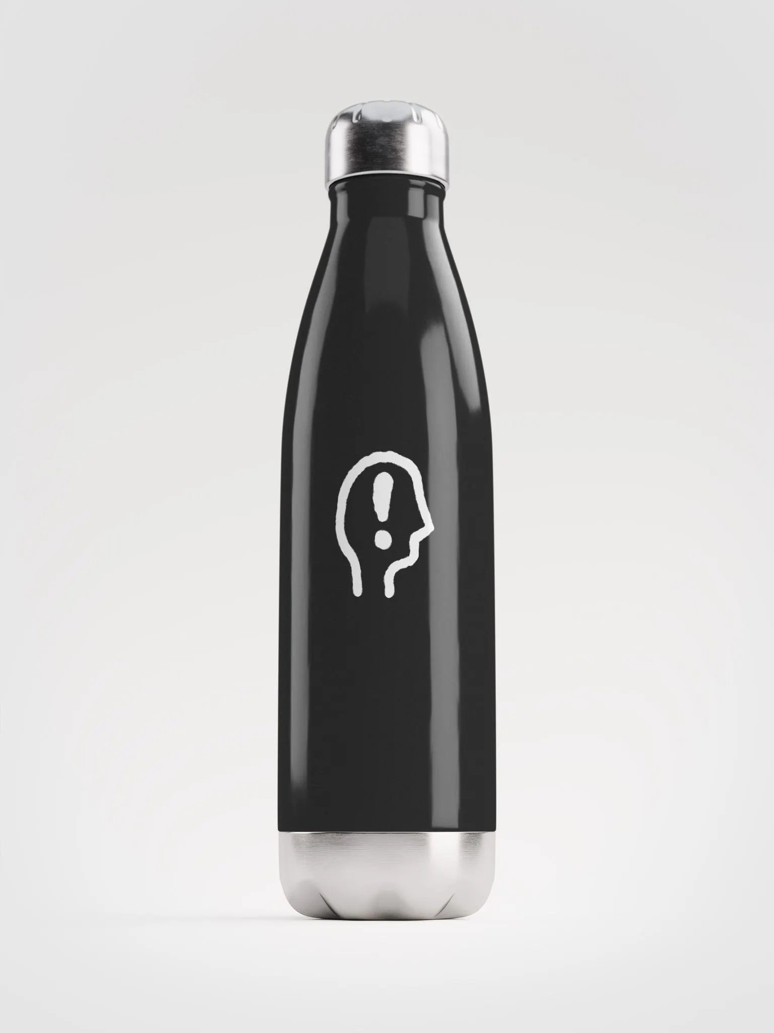 EXCLAIMING MENTALLY (white design) stainless steel water bottle product image (2)