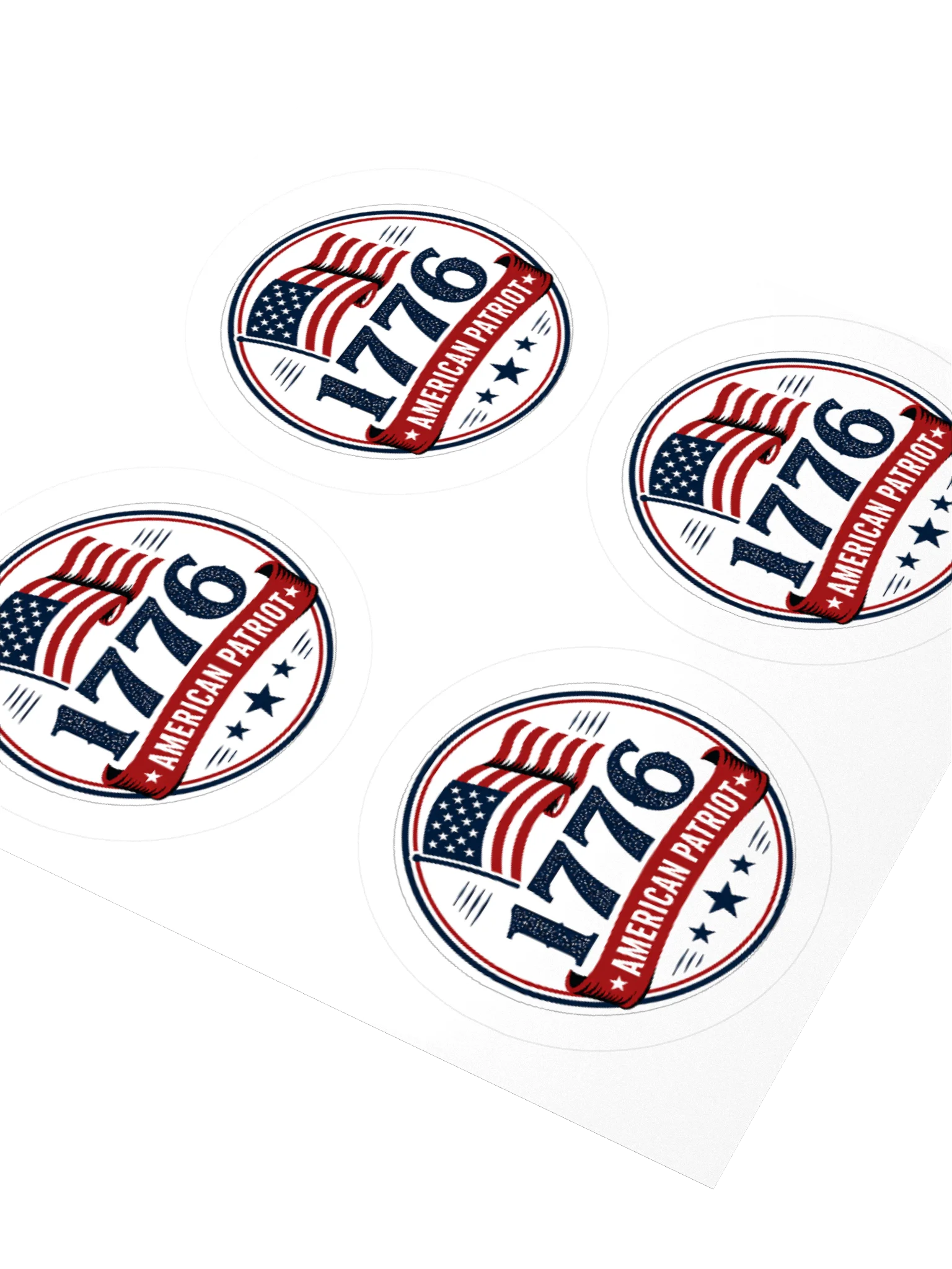 White 1776 American Patriot Stickers product image (3)