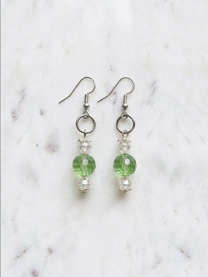 Peridot-Green Crystal Drop Earrings product image (1)