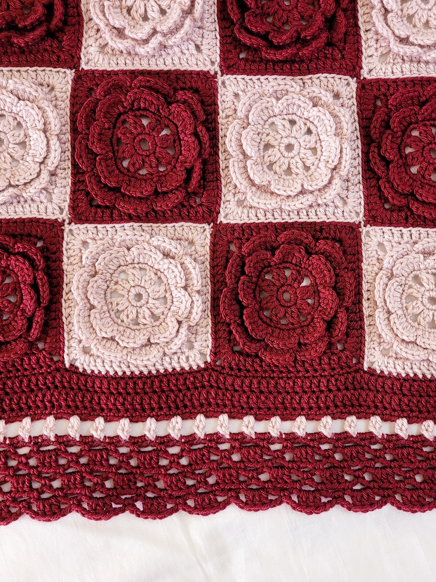 Checkered Rose Blanket Crochet Pattern product image (7)