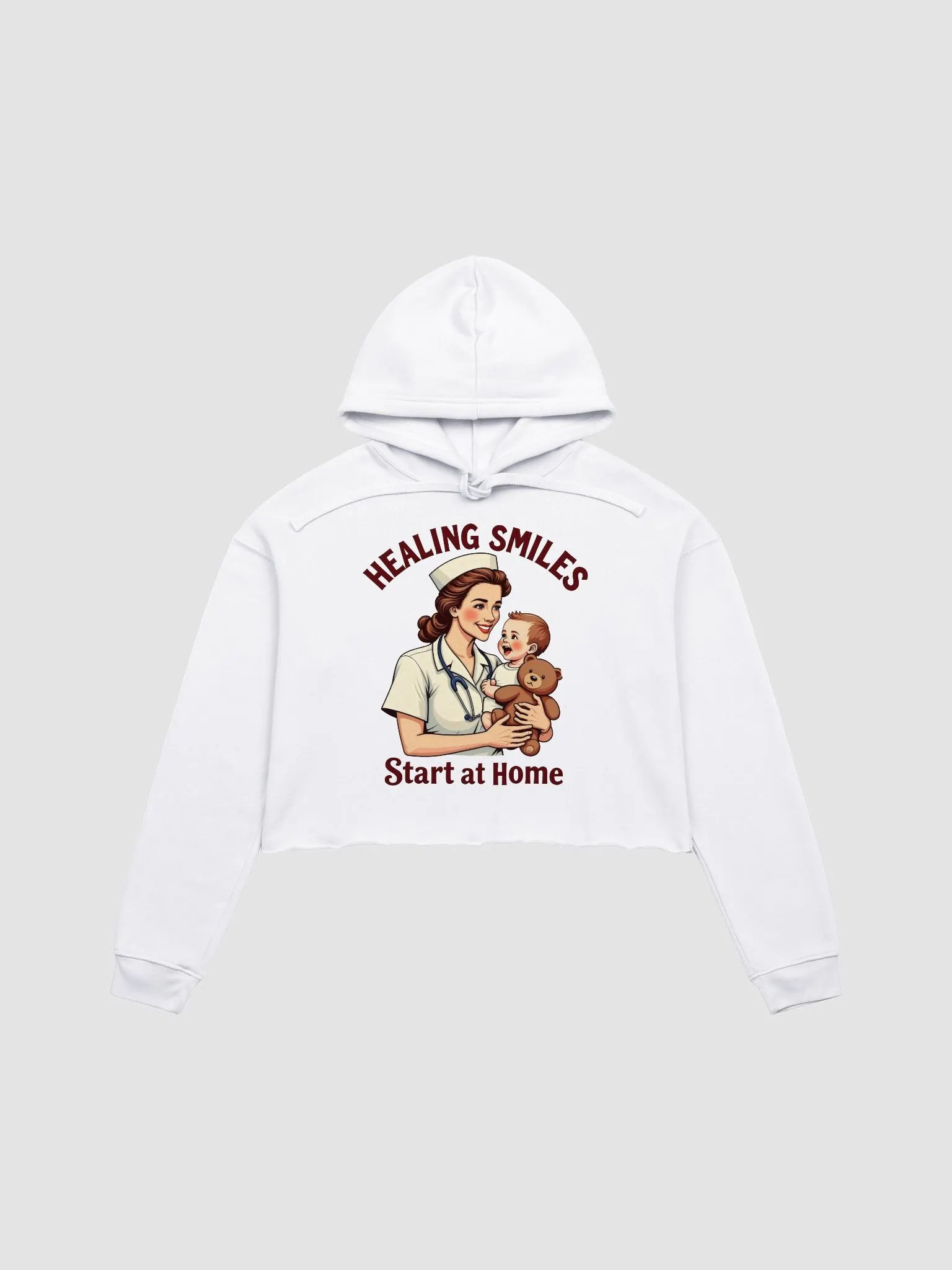 medical moms, dads, Healing Smiles Nurse Crop Hoodie product image (2)