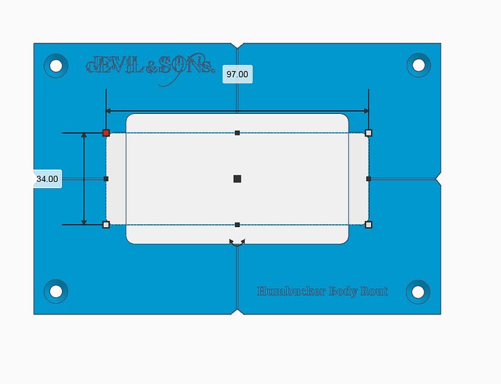 Guitar Extended Range Humbucker Pickup Router Template (3D Print File) product image (2)