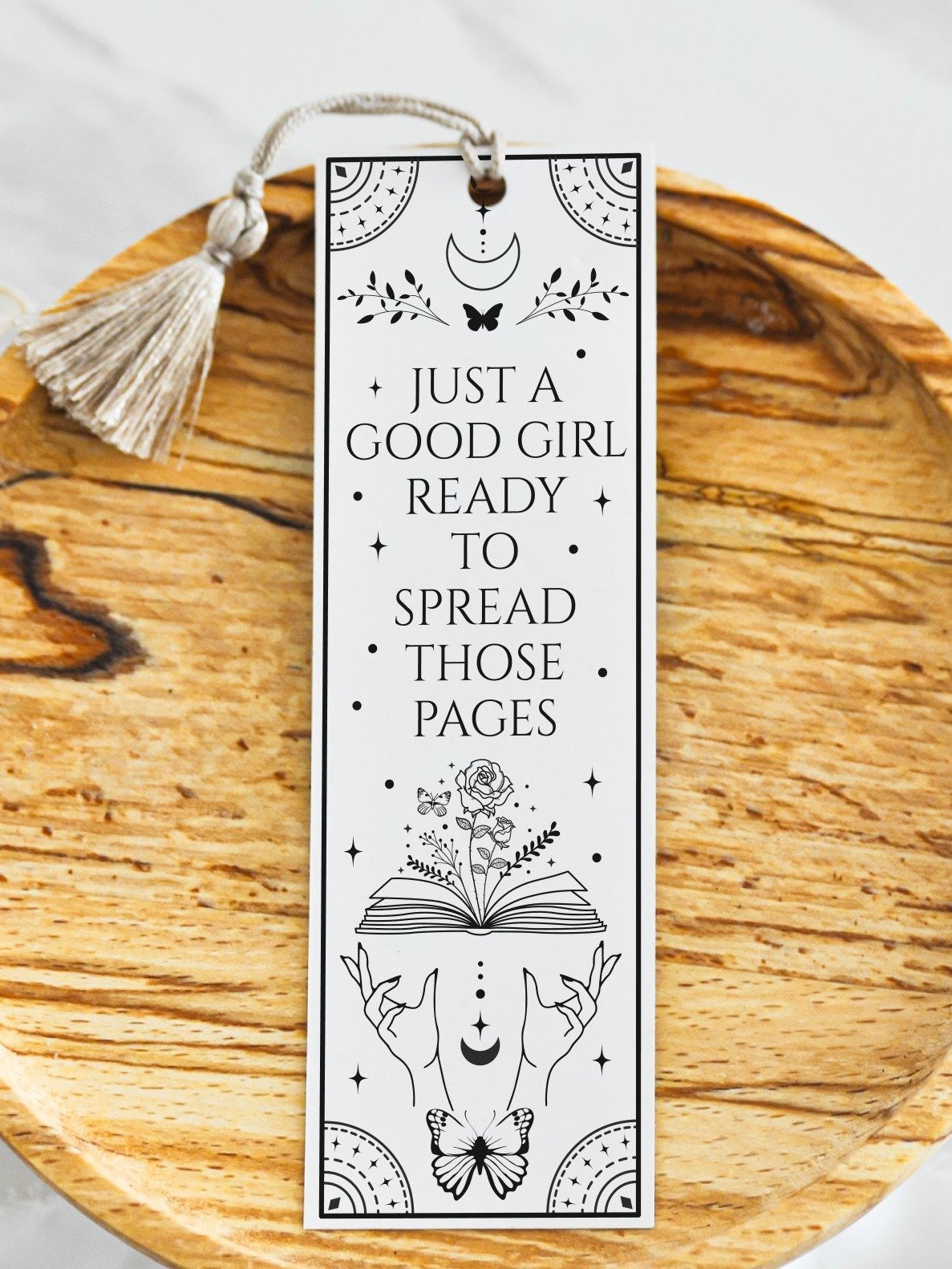 Smut Bookish Good Girl Reader Tarot Bookmark SVG, Laser Cut File, Celestial Butterly Floral Books Dark Romance, Instant Digital Download product image (3)