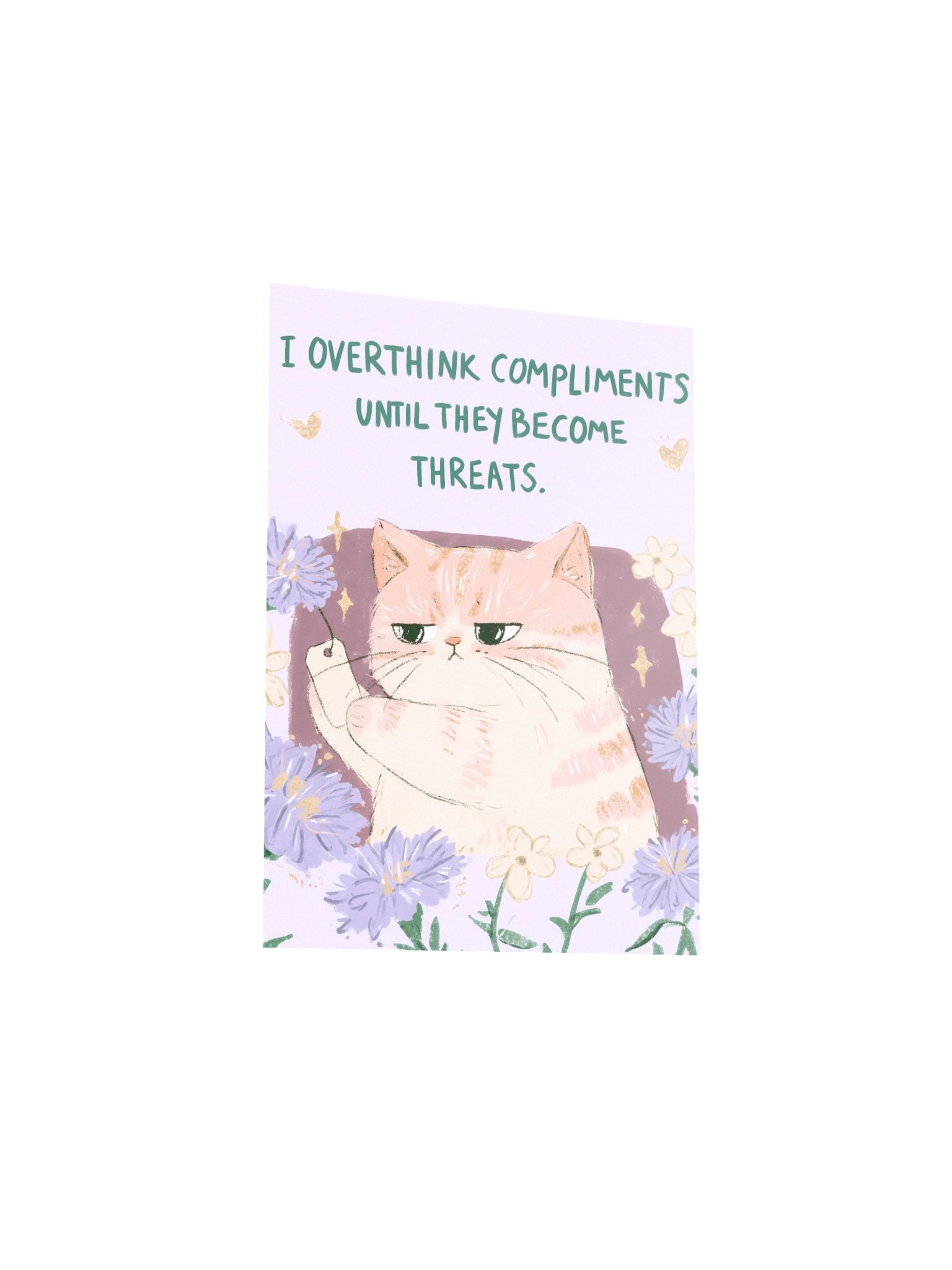 Overthink Compliments Cat Poster product image (14)