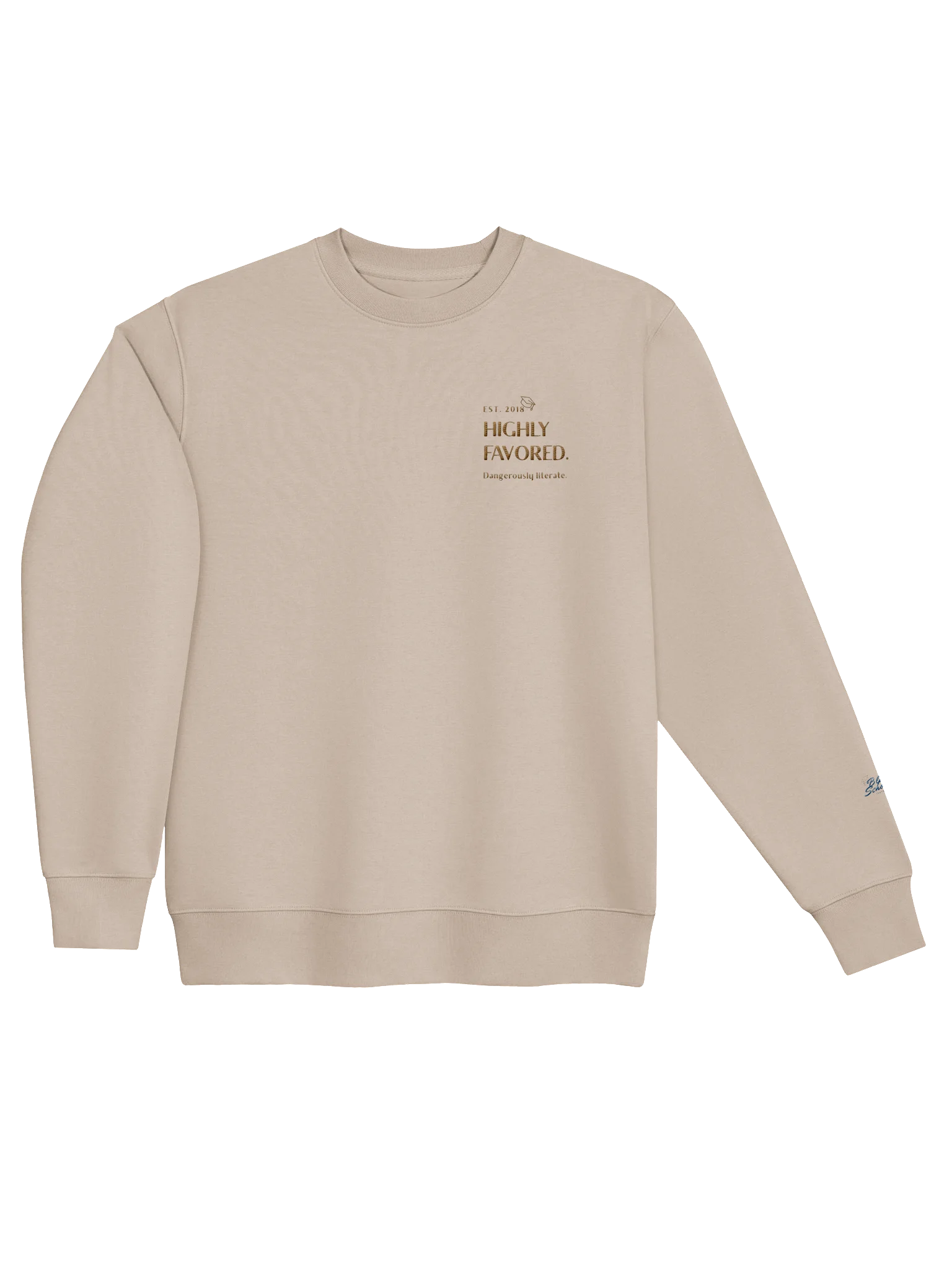 Highly Favored. Dangerously literate. Cream sweater. product image (3)