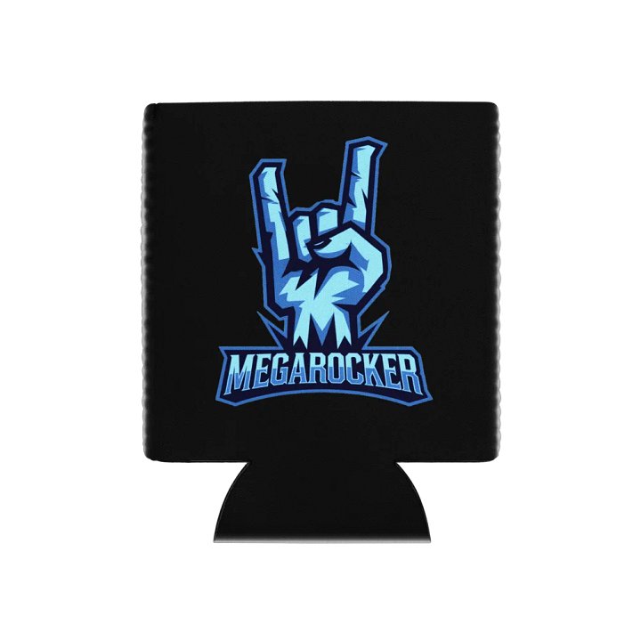 MegaRocker Horns Up Blue Logo Regular Can Cooler product image (1)