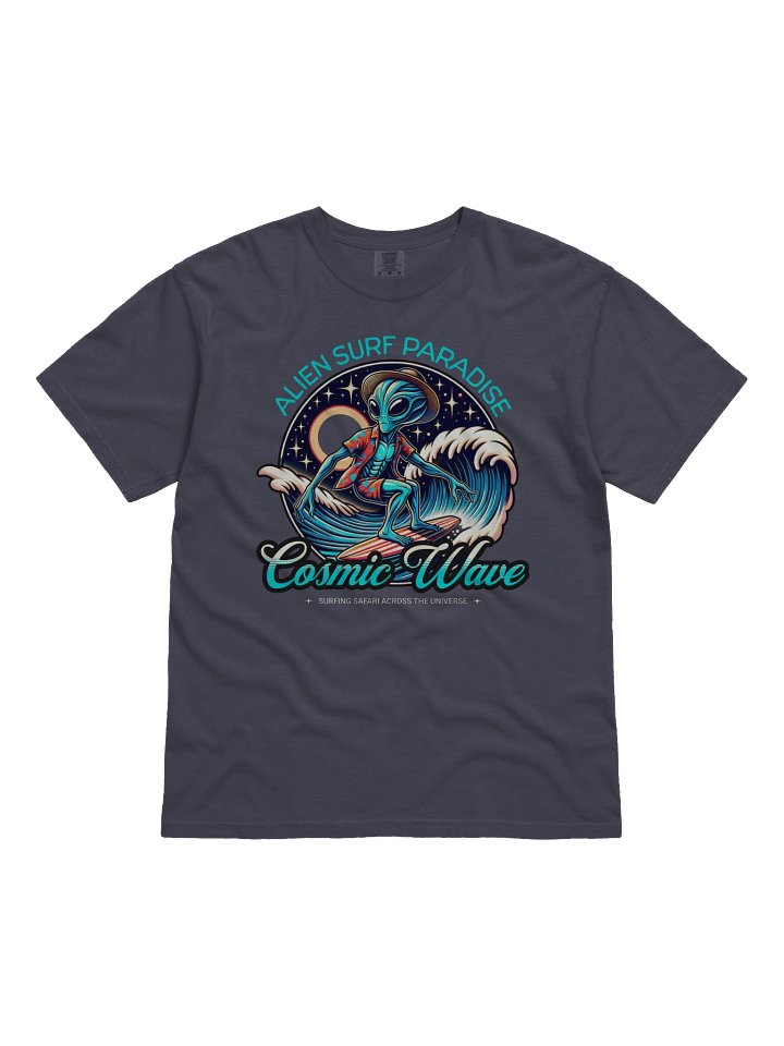 Shop the Cosmic Wave Alien Surf Paradise T-Shirt Design product image (4)