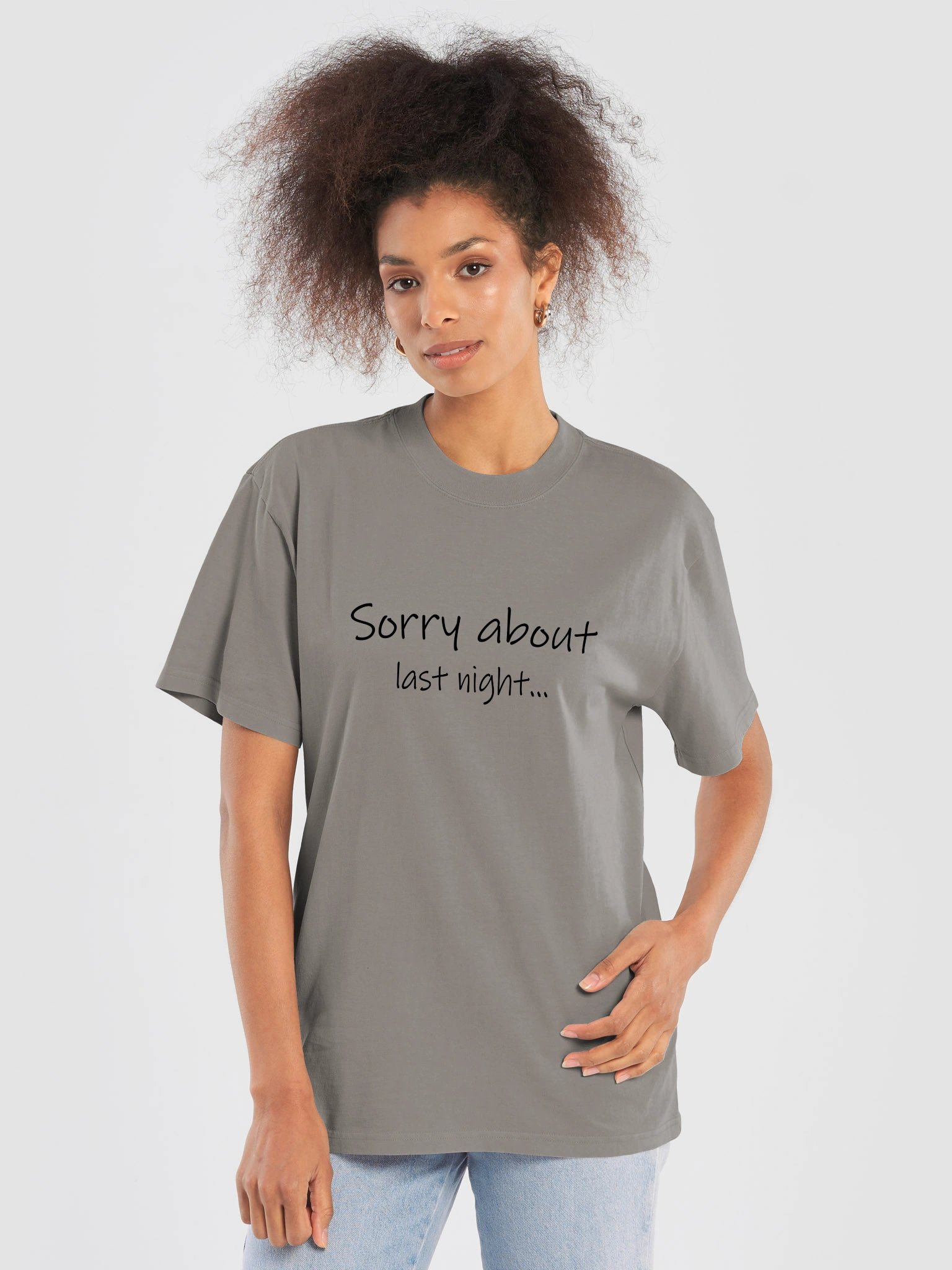 Sorry About Last Night Oversized Tee Lt. product image (17)