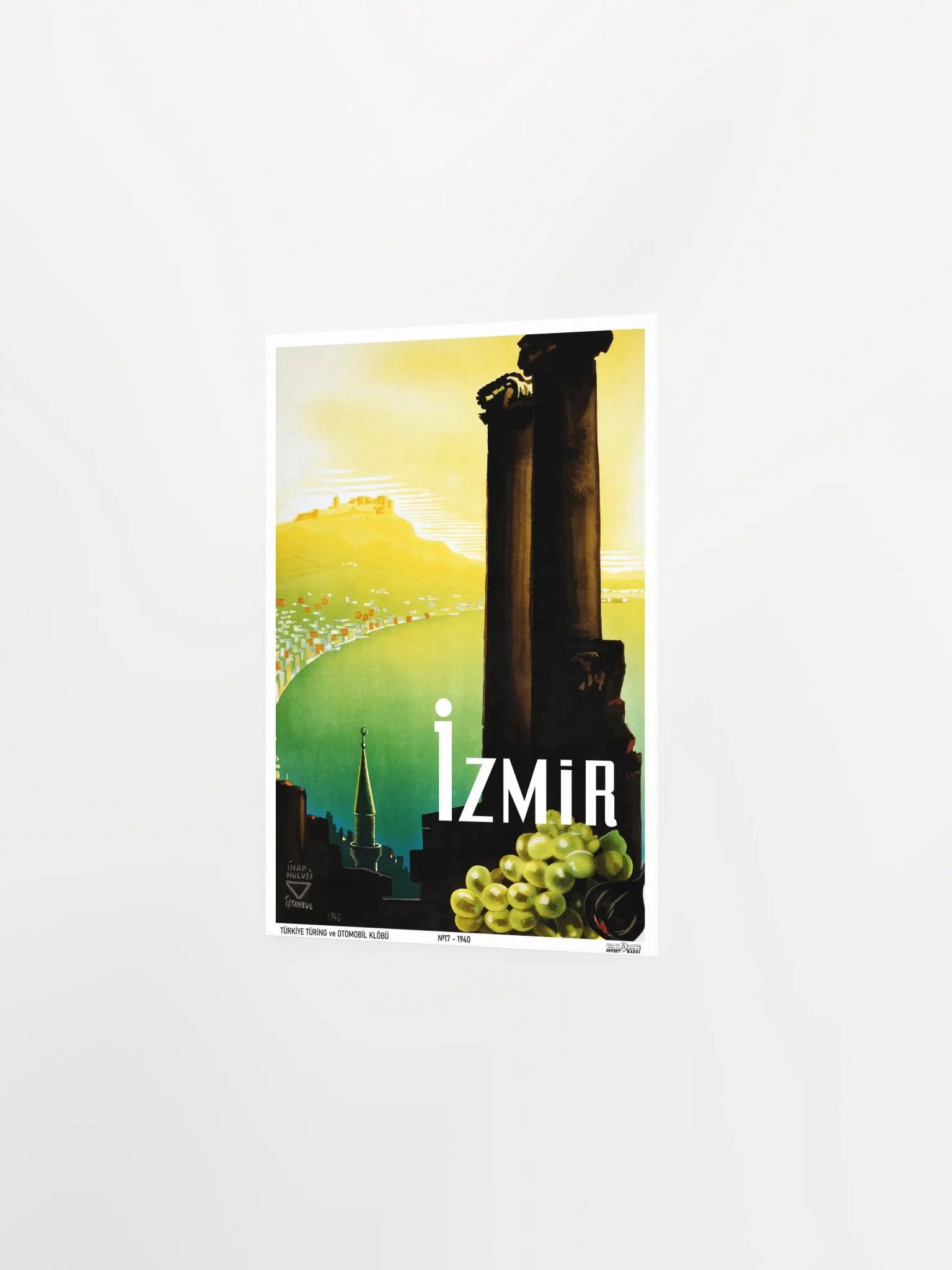 Izmir, Turkey, 1940 (Türkiye Turing Klöbü) — retro vintage travel poster, retro travel art, retro travel wall art product image (7)