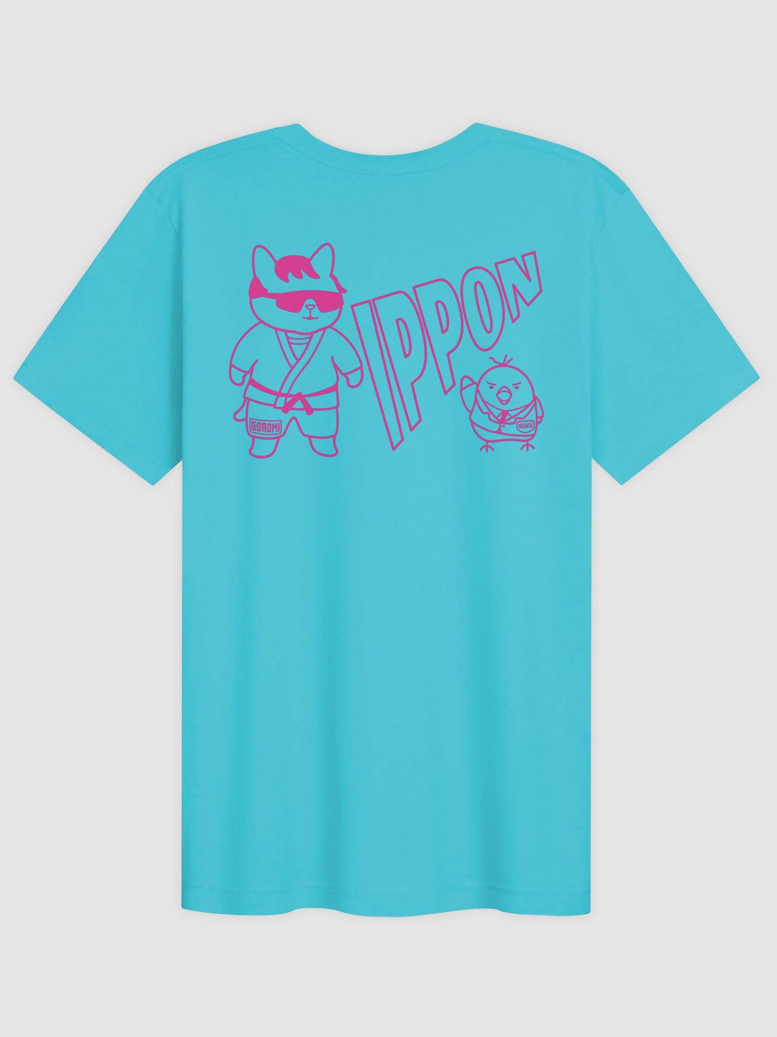 Goromi the Cat (Judo Cat - Left Chest and Back Prints) - Unisex Adult Super Soft Lightweight T-shirt product image (1)