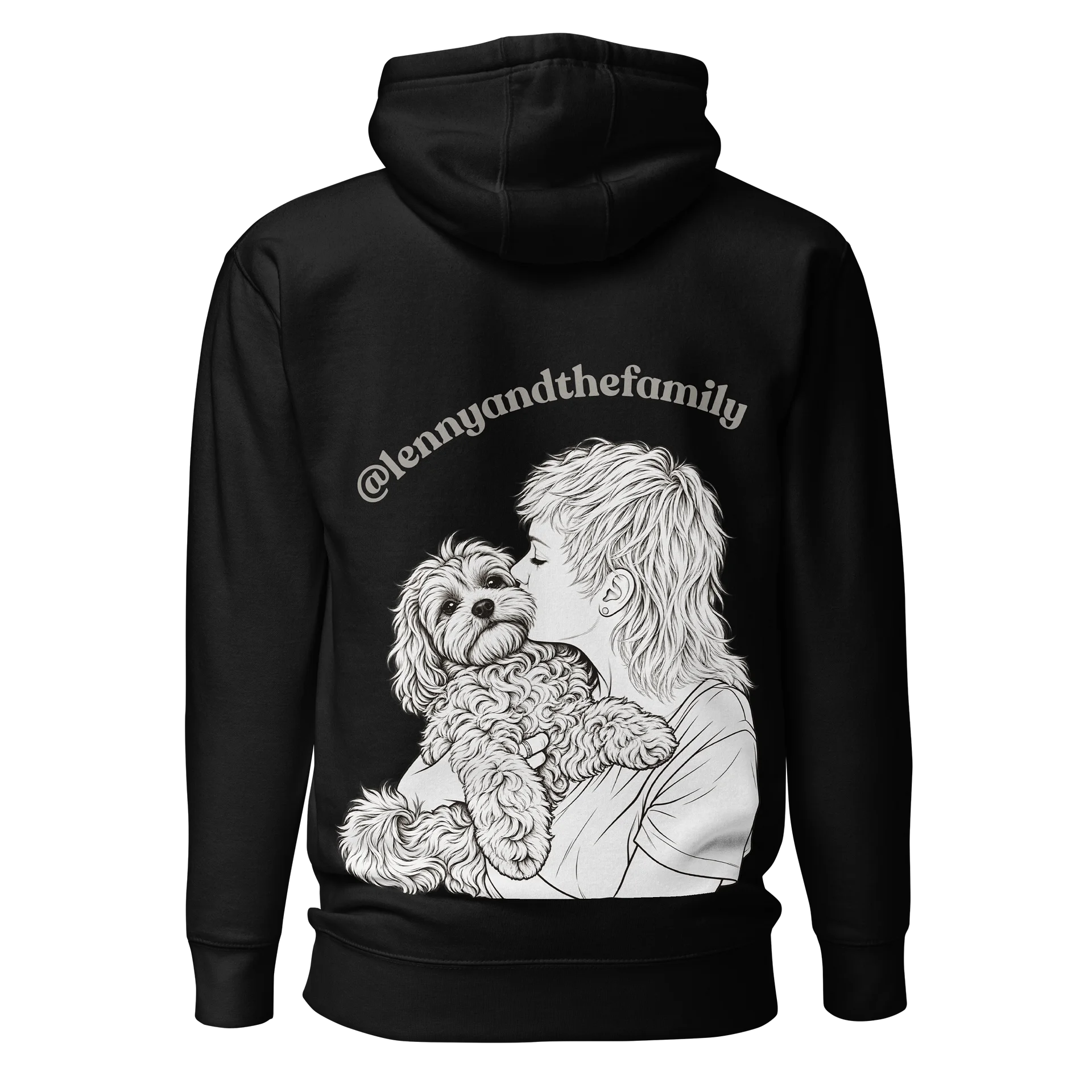 Puppy Kiss Black & White Hoodie product image (6)