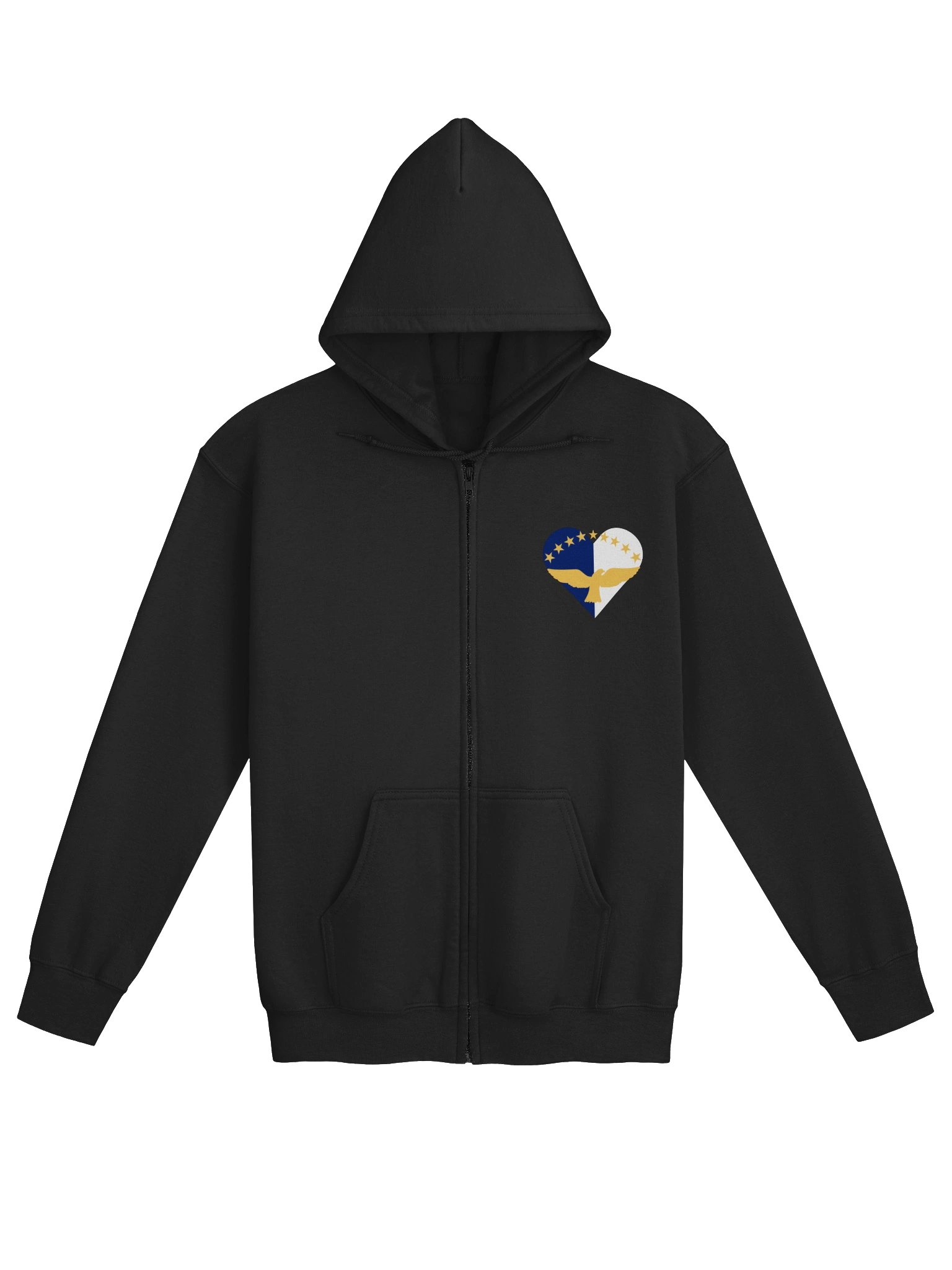 mais fica (azores egg) flag heart zip hoodie product image (1)