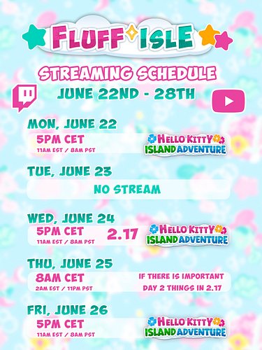 Next week’s schedule! Only Hello Kitty Island Adventure 🎉
On Wednesday there is the 2.17 update for Apple Arcade ! And I migh...
