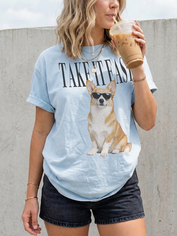 Take It Easy '90s Pop Vintage-Style T-Shirt for Cardigan Welsh Corgi(Fawn) Owners product image (2)