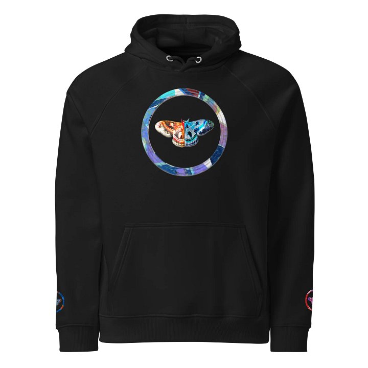 Moth SOL'S Eco Raglan Hoodie (Front Patch) with Embroidered Sleeves product image (1)