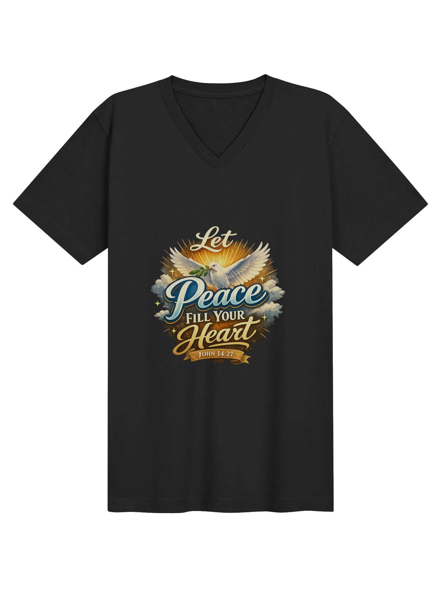 Let Peace Fill Your Heart Dove V-Neck Tee product image (4)