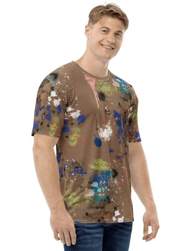 Unisex Crew Neck Poly Tee 'Mocha Splatter' product image (5)