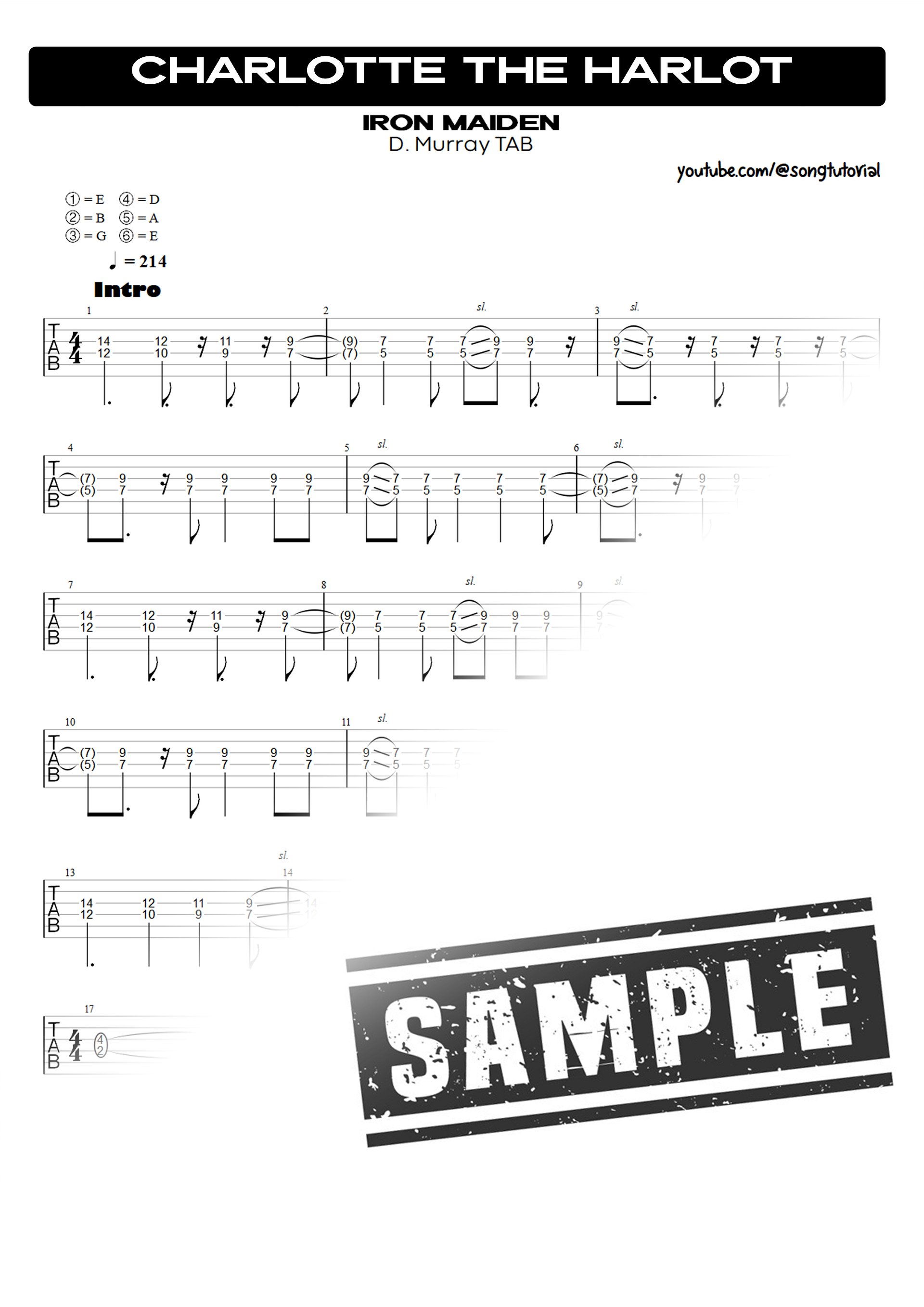 Charlotte the Harlot PDF TAB + Backing Track MP3 product image (3)