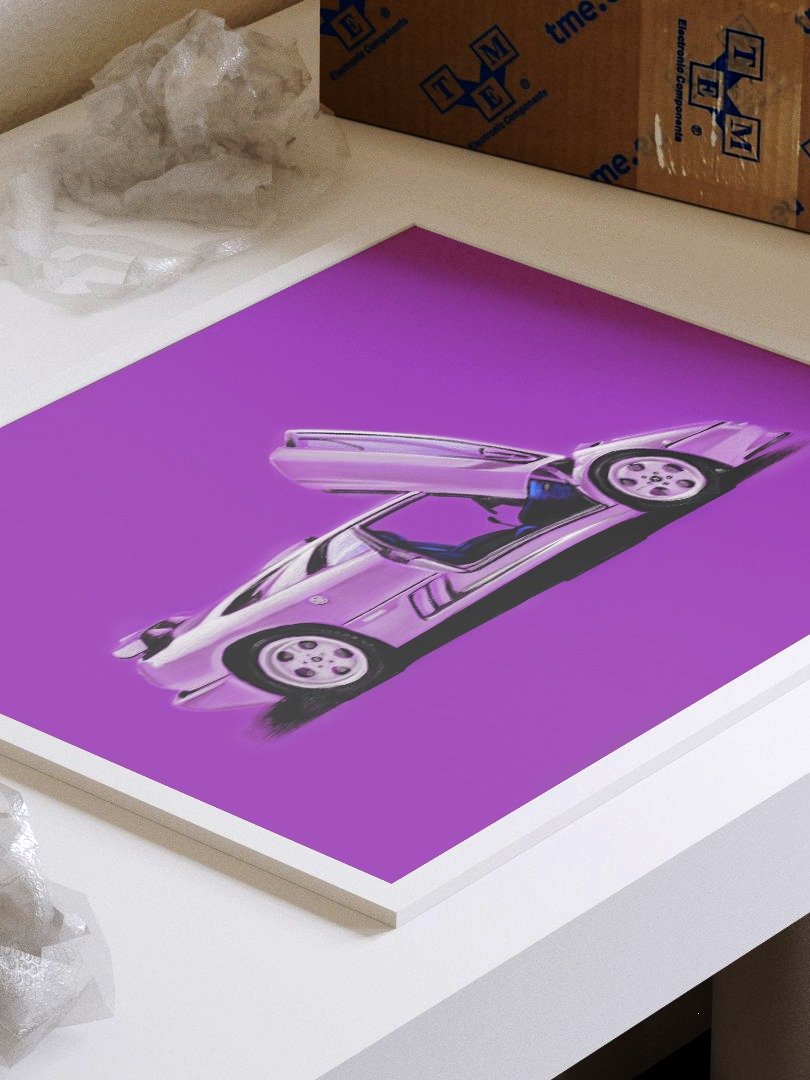 Purple Lamborghini Diablo - A3 print product image (4)
