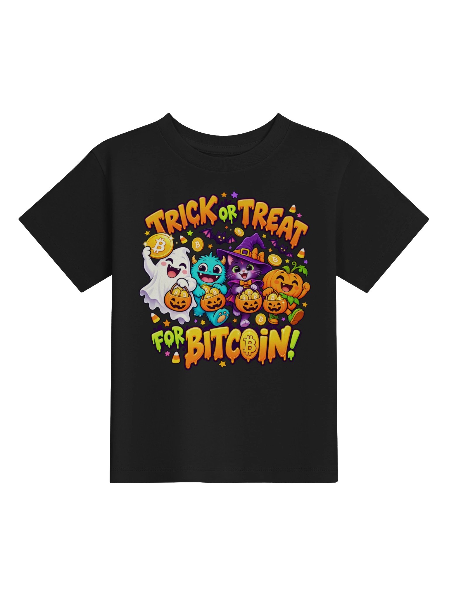 Trick or Treat for Bitcoin — Toddler Halloween Tee product image (1)