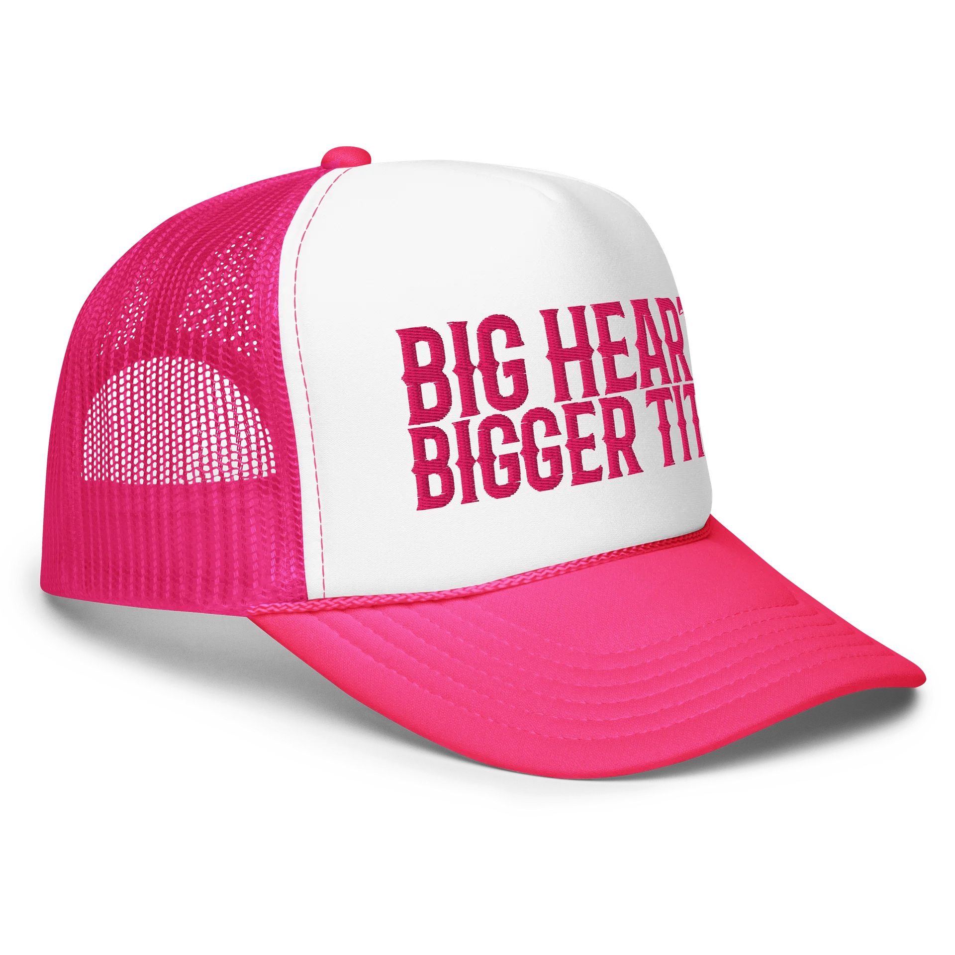 BIG HEART BIGGER TITS Foam Trucker Hat product image (3)