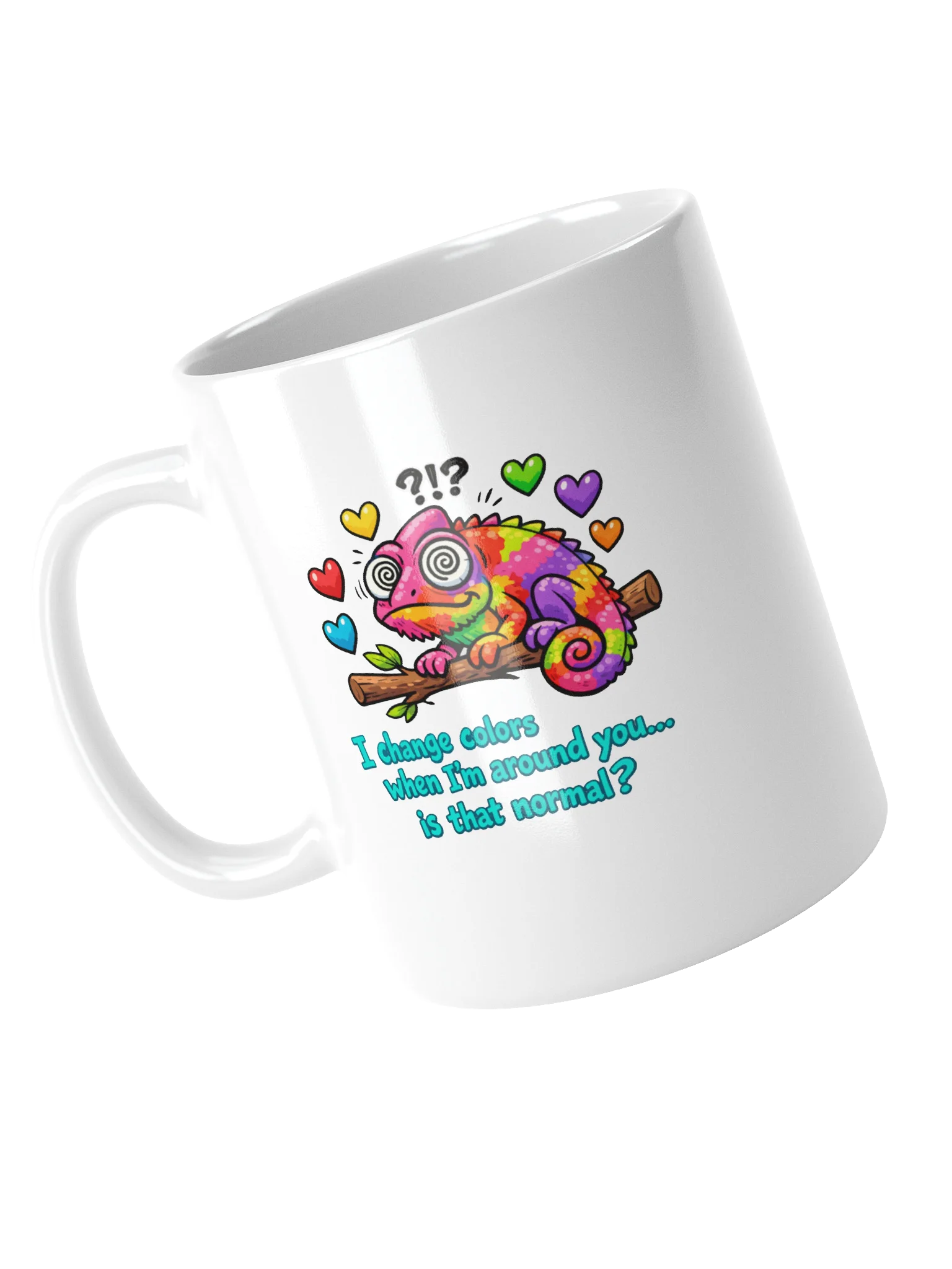 Chameleon Valentine Mug 11oz - "I Change Colors When I'm Around You" Funny Love Gift - Cute Romantic Coffee Mug for Boyfriend Girlfriend Wife Husband - Anniversary Birthday Present product image (4)