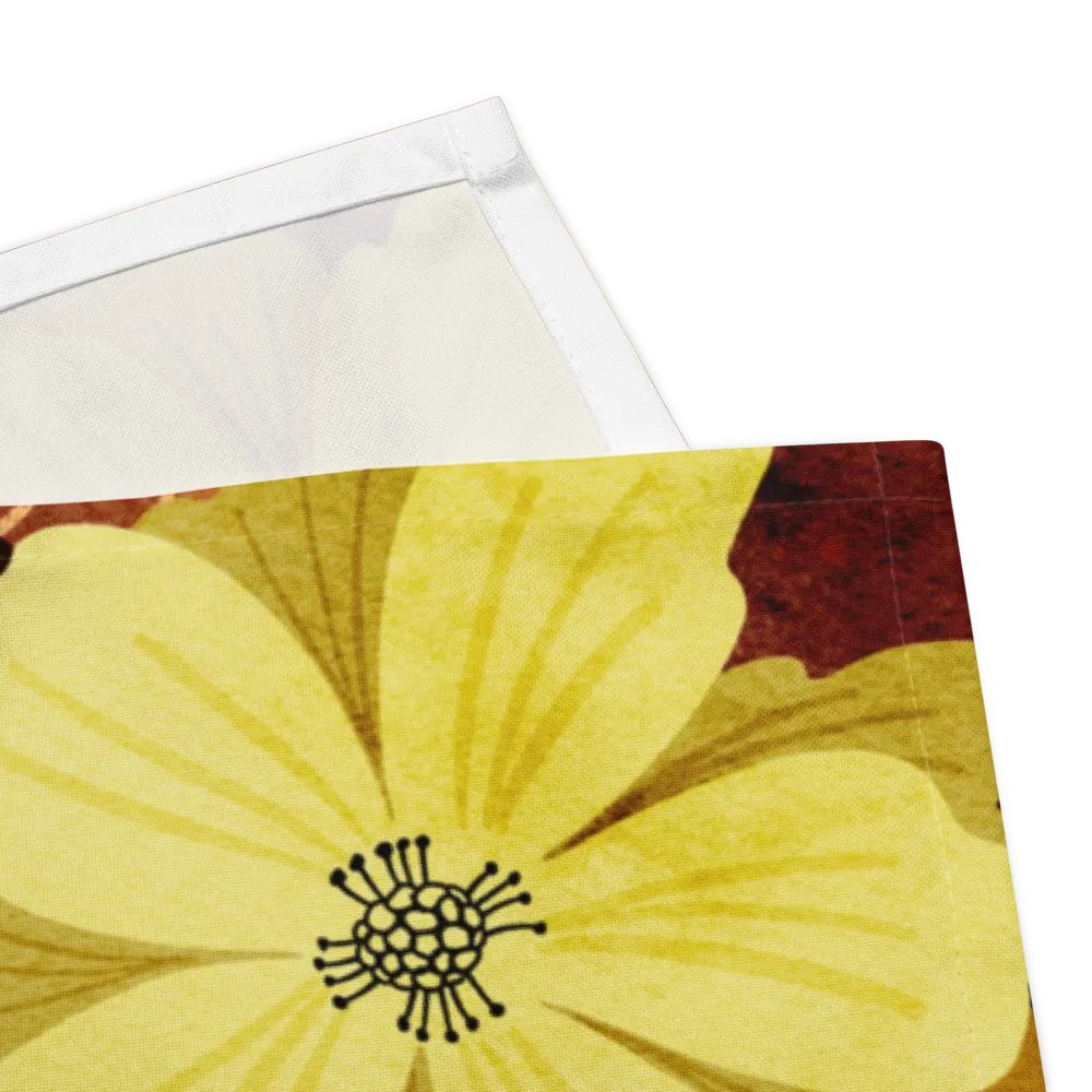 Watercolor Florals Yellow Brown Cloth Napkins 4pcs product image (4)