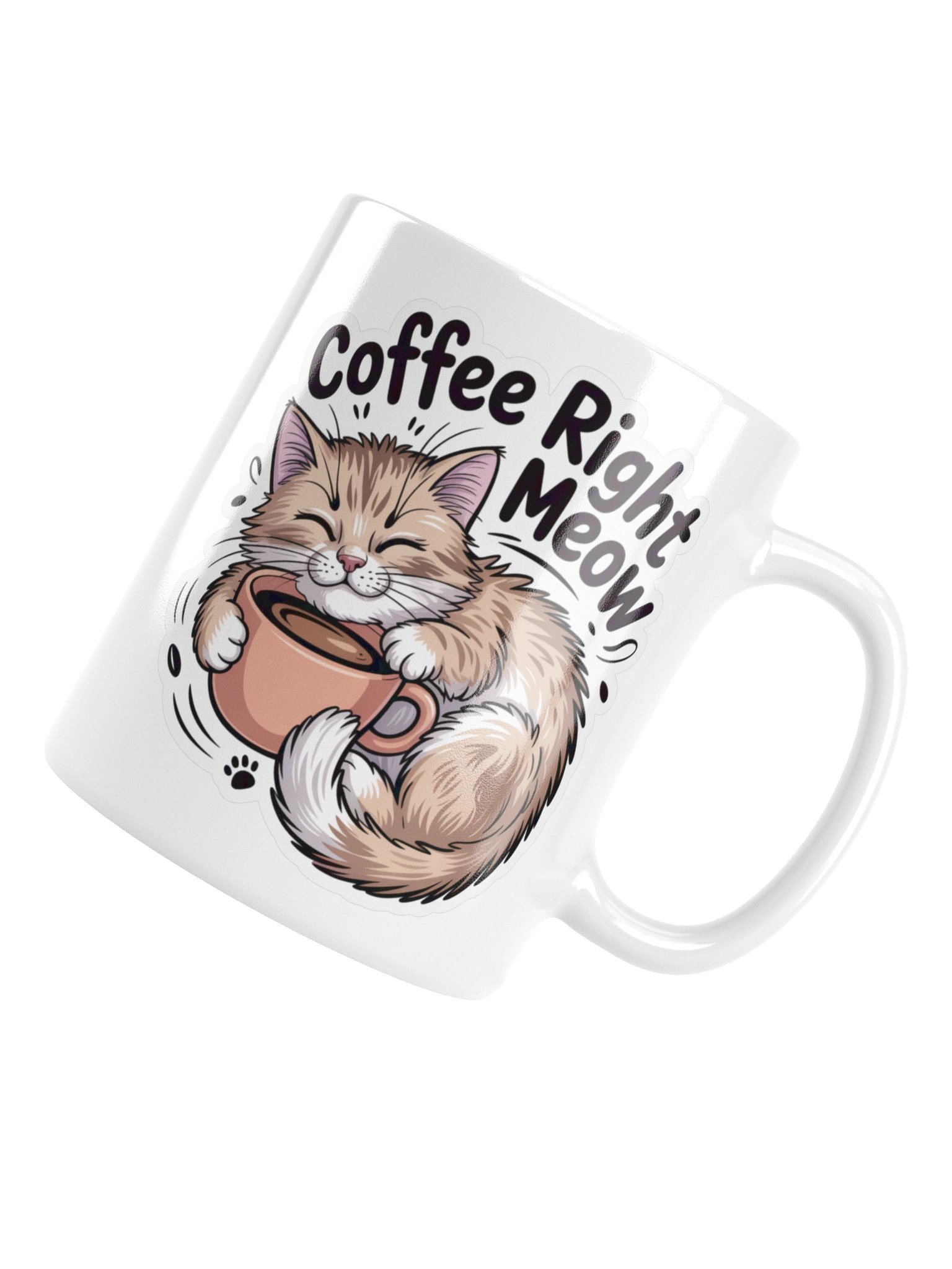 Coffee Right Meow Funny Cat Coffee Mug – Morning Mood Design product image (18)