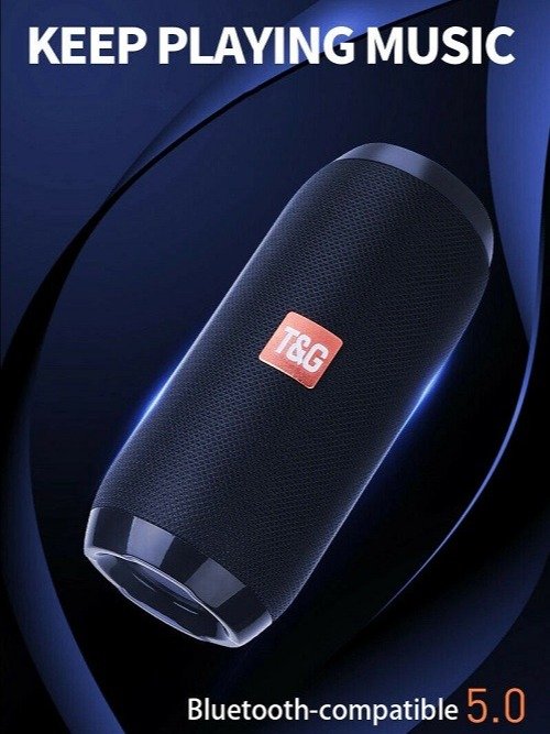 TG117 Portable Wireless Bluetooth Waterproof Speaker - USB/TF/FM Radio (Light Blue/Gray) product image (3)
