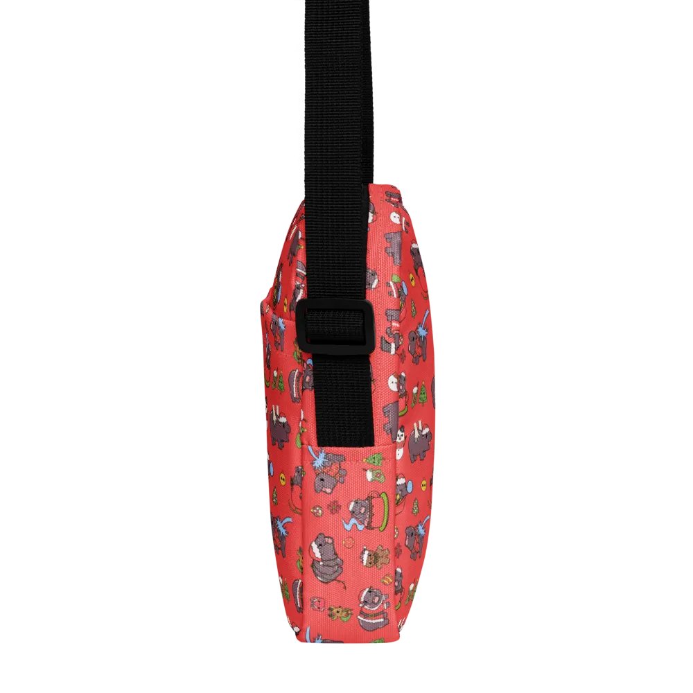 MOODENG'S RED CHRISTMAS UTILITY CROSSBODY BAG! product image (7)