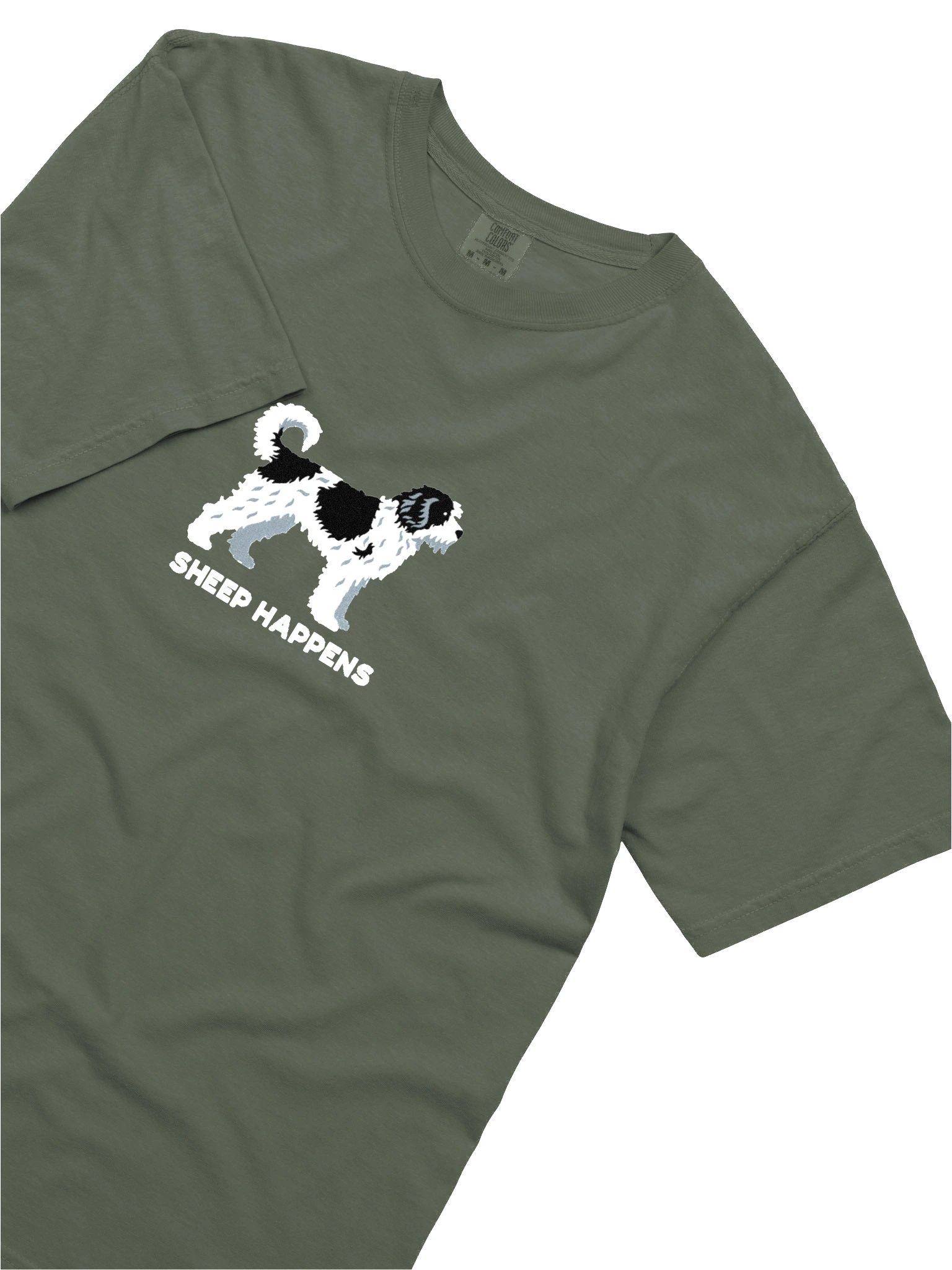 Sheep Happens T-Shirt(Embroidered) of a Sheepadoodle product image (8)